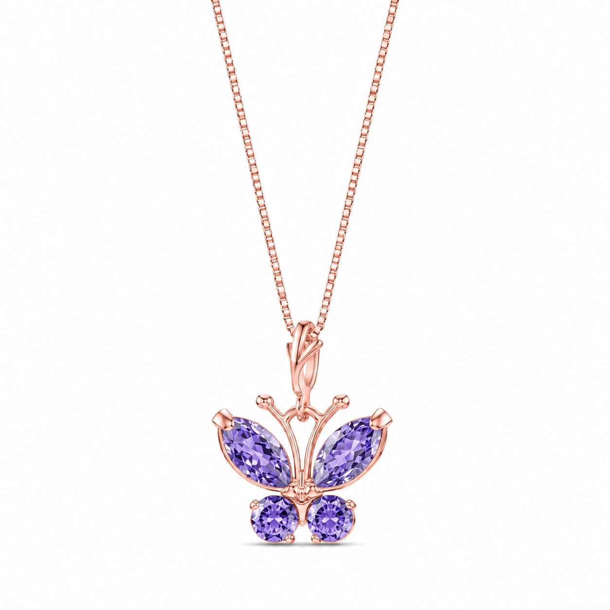 Rose Gold Eternal Necklace Tanzanite 10K — Miranda