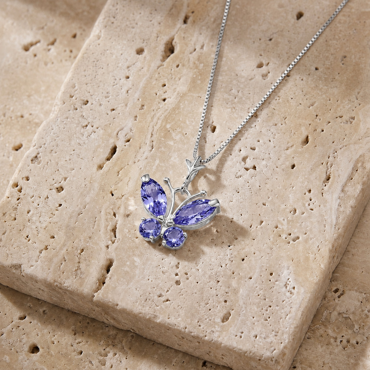 White Gold Eternal Necklace Tanzanite 10K — Miranda
