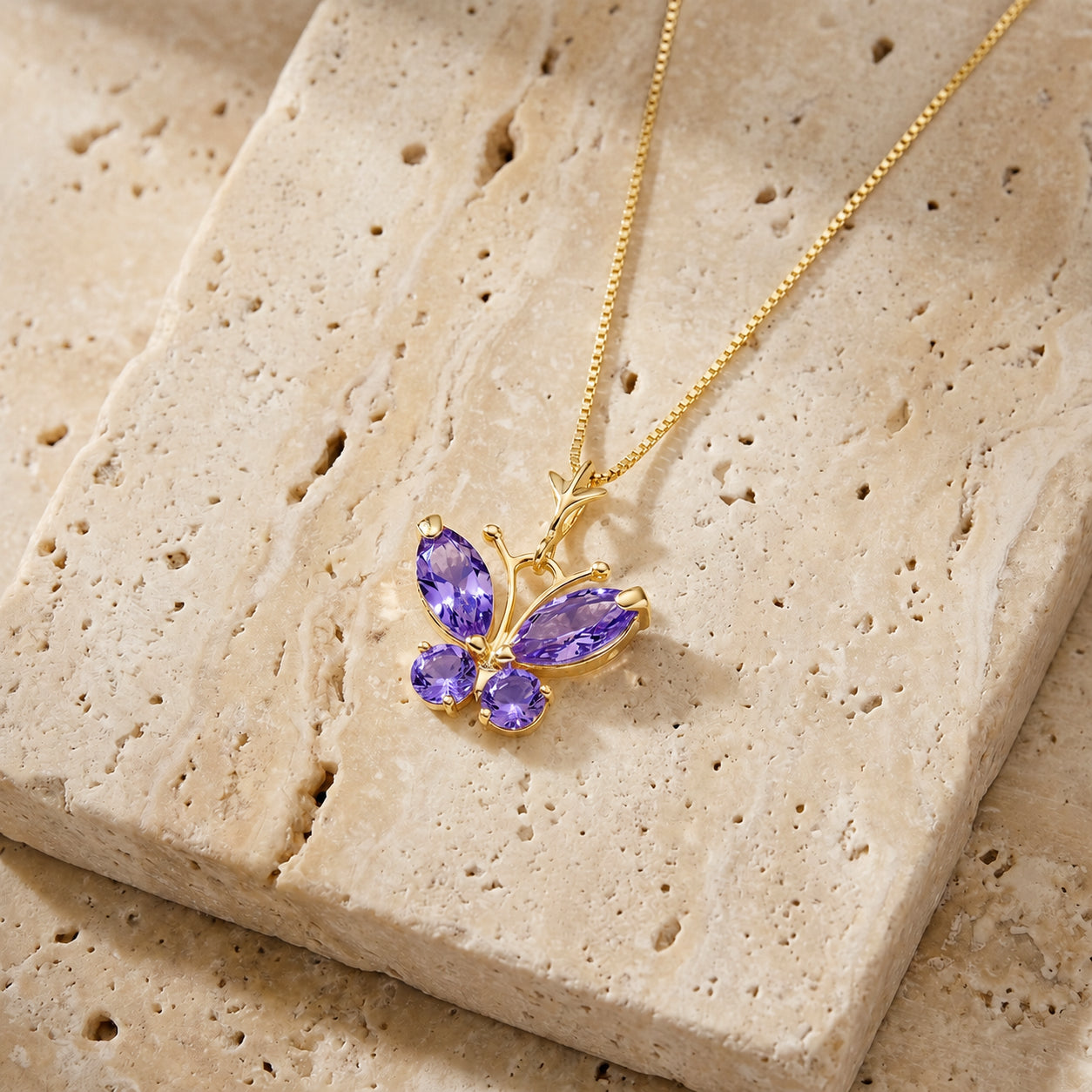 Yellow Gold Eternal Necklace Tanzanite 10K — Miranda