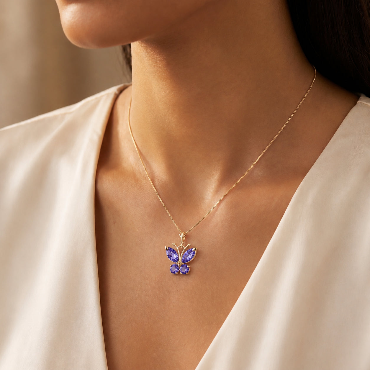 Yellow Gold Eternal Necklace Tanzanite 10K — Miranda