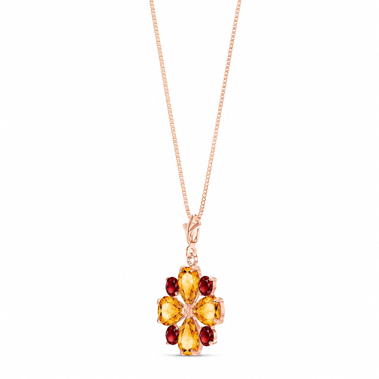 Rose Gold Petal Necklace Citrine 10K — Bibiana