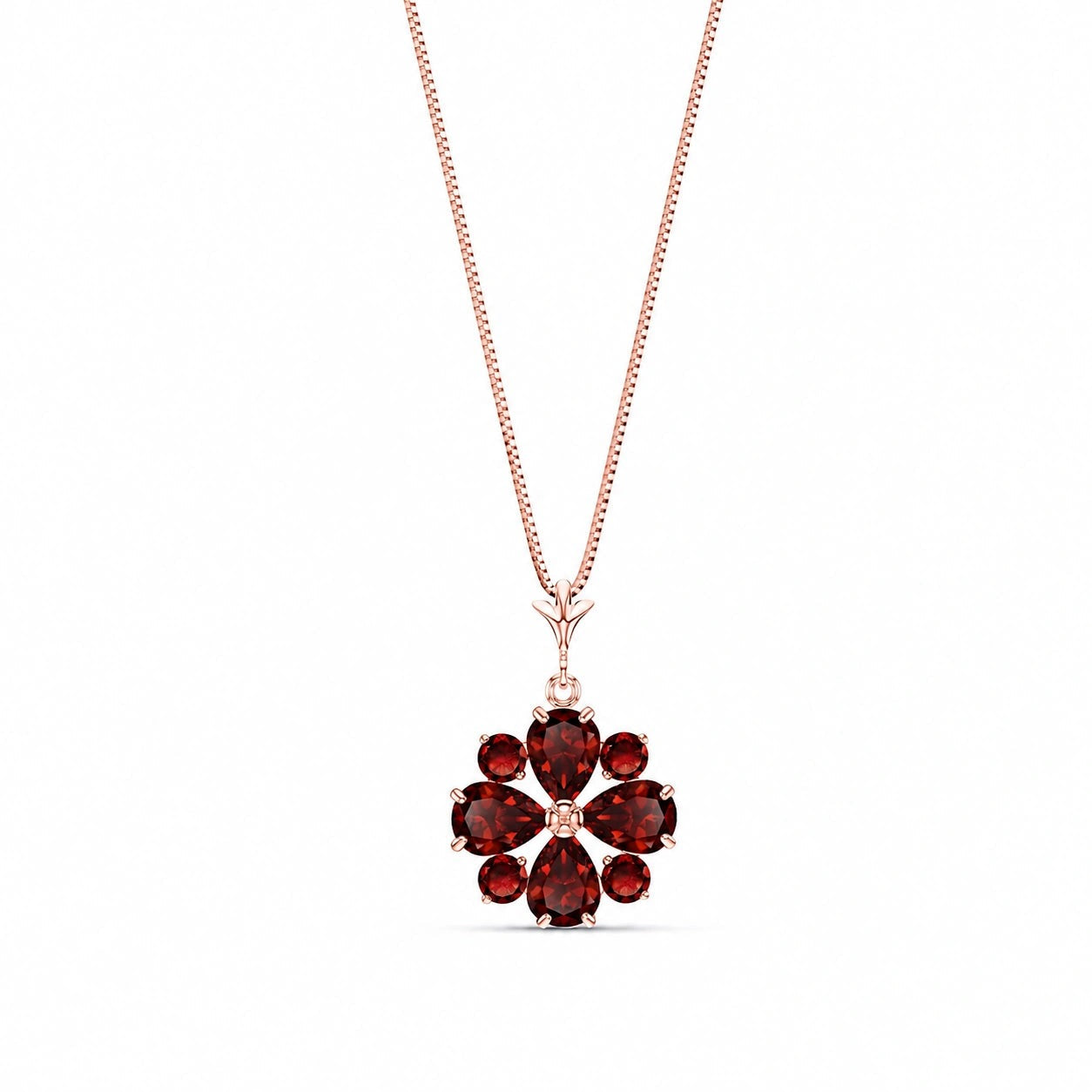 Rose Gold Petal Necklace Peridot 10K — Bibiana