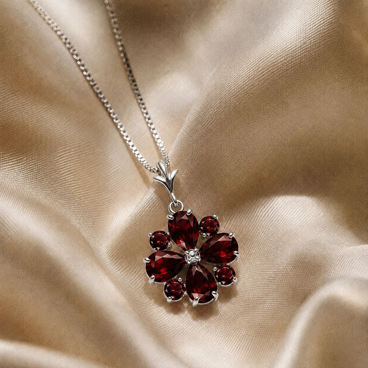 White Gold Petal Necklace Peridot 10K — Bibiana