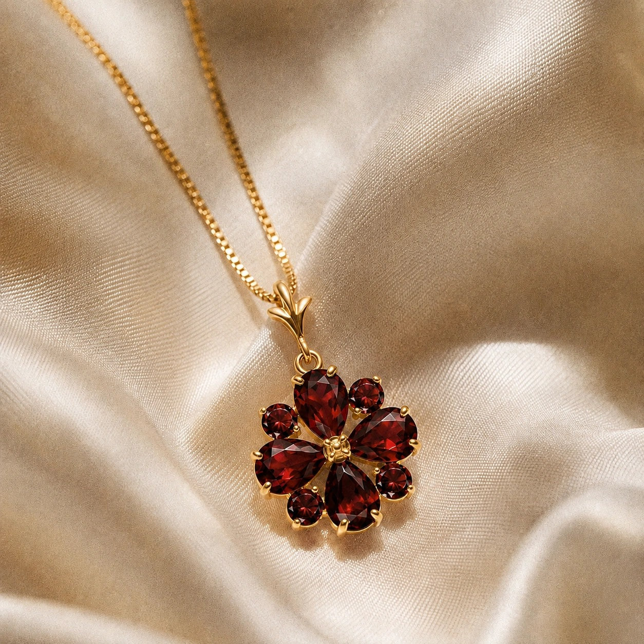 Yellow Gold Petal Necklace Peridot 10K — Bibiana