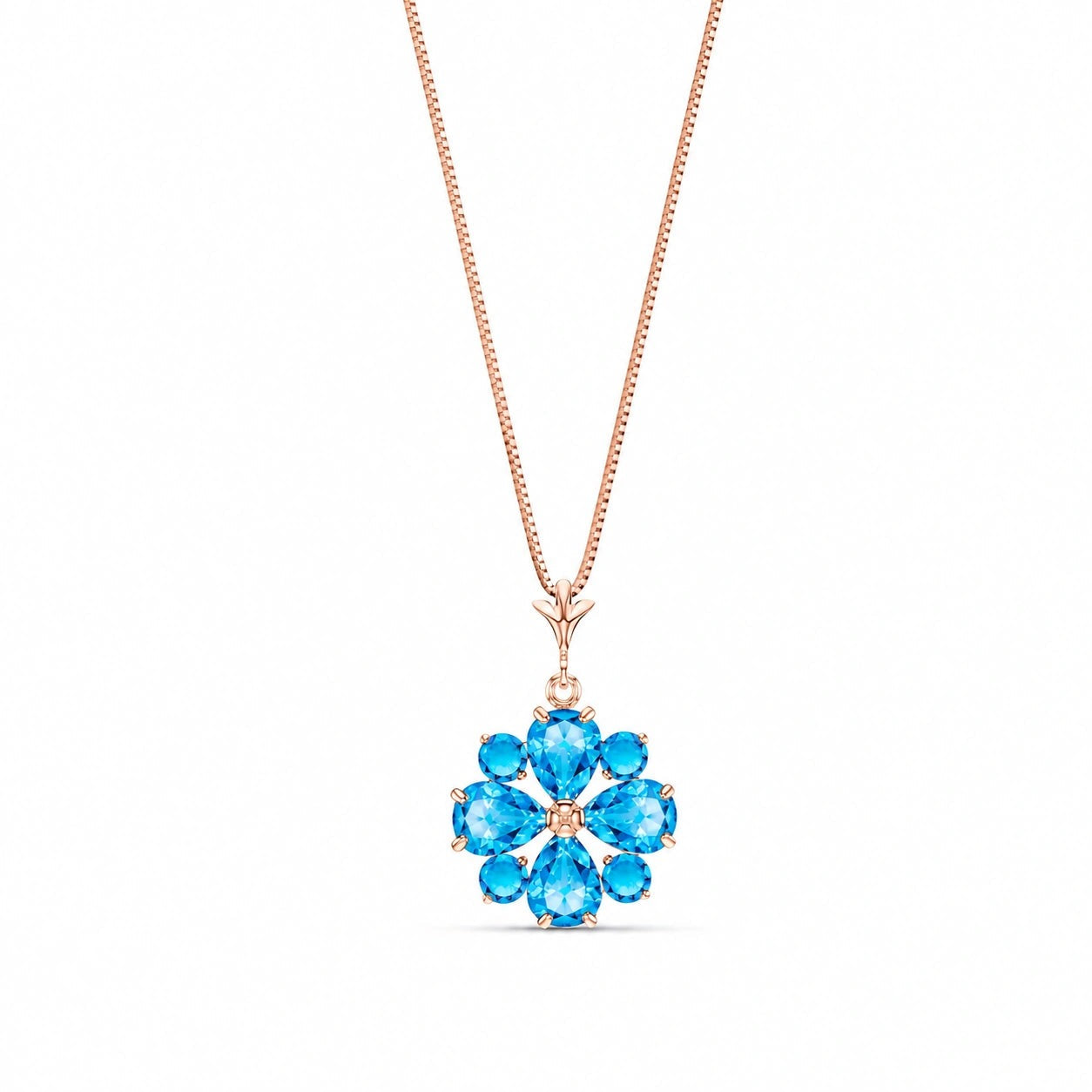 Rose Gold Petal Necklace Tanzanite 10K — Bibiana