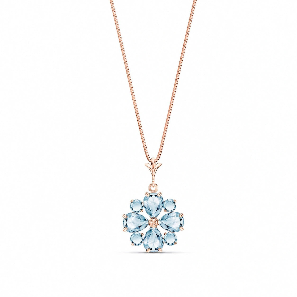 Rose Gold Petal Necklace Tanzanite 10K — Bibiana