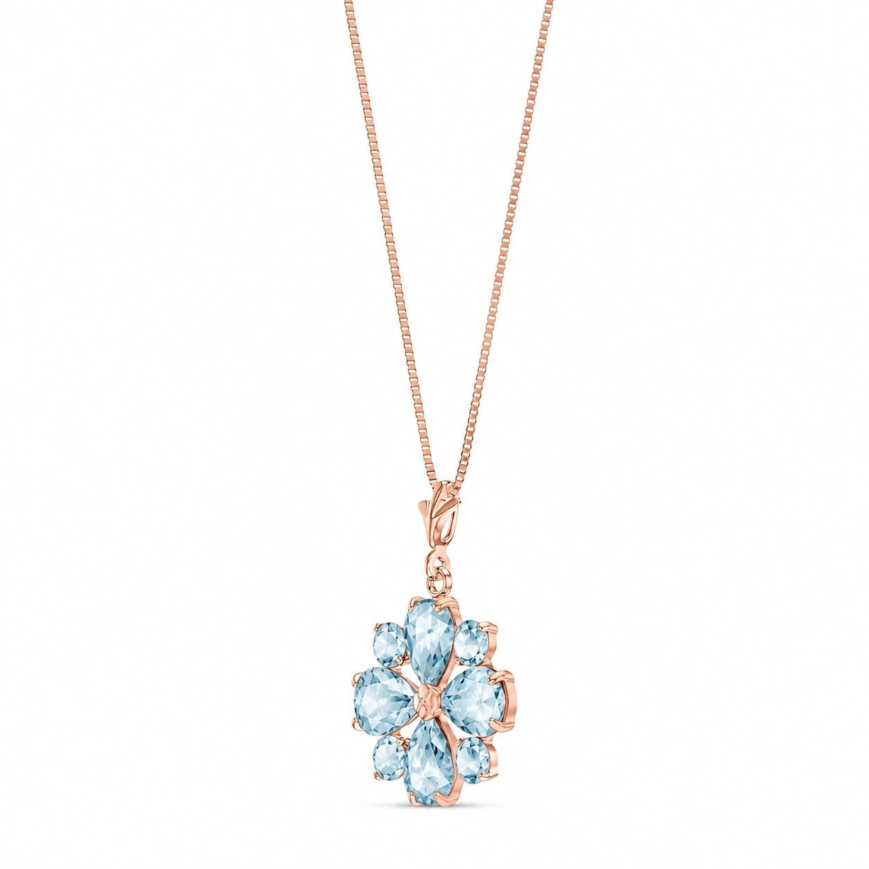 Rose Gold Petal Necklace Tanzanite 10K — Bibiana
