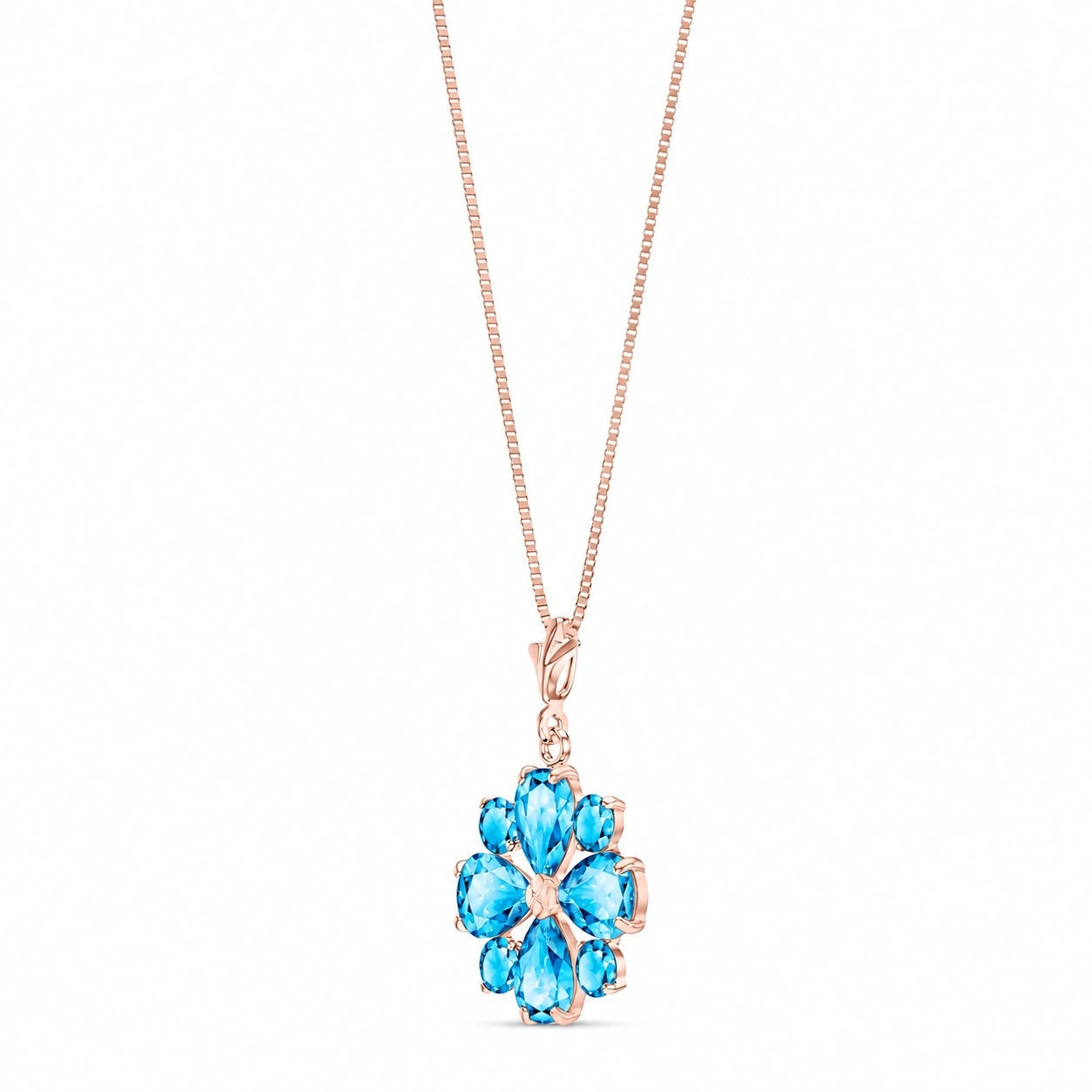 Rose Gold Petal Necklace Tanzanite 10K — Bibiana