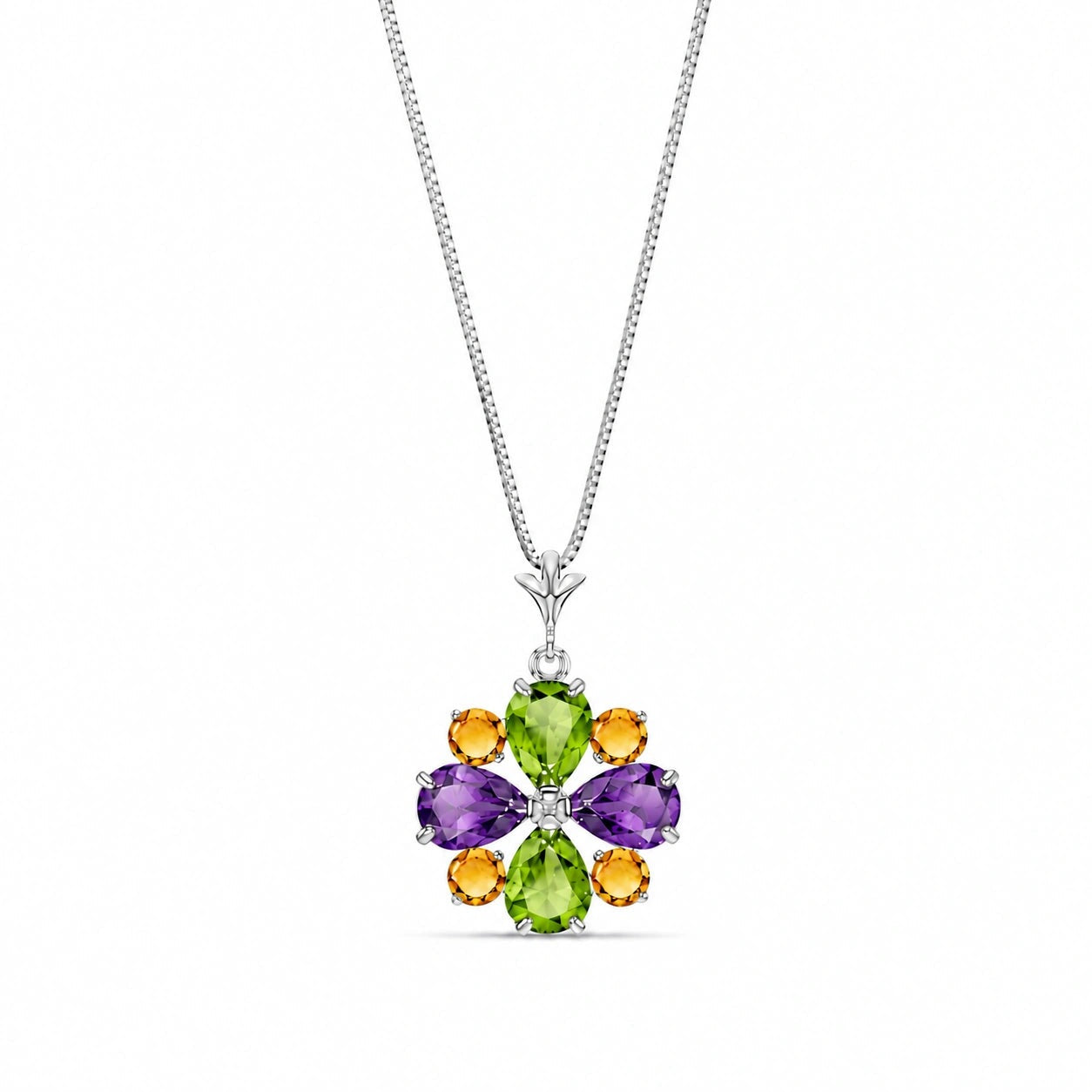 White Gold Petal Necklace Tanzanite 10K — Bibiana