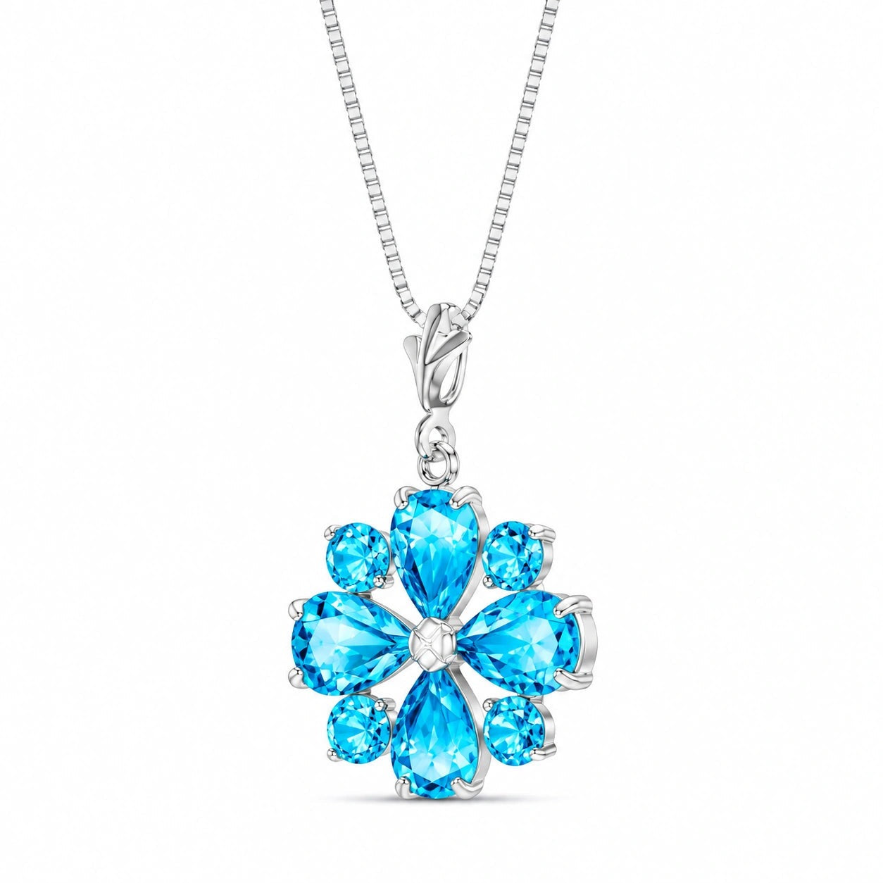 White Gold Petal Necklace Tanzanite 10K — Bibiana