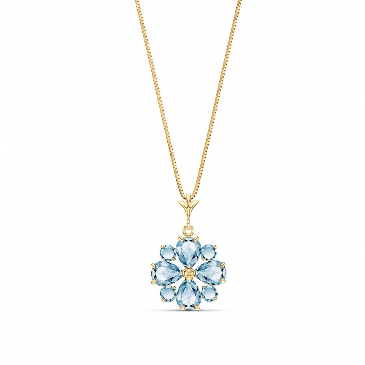Yellow Gold Petal Necklace Tanzanite 10K — Bibiana