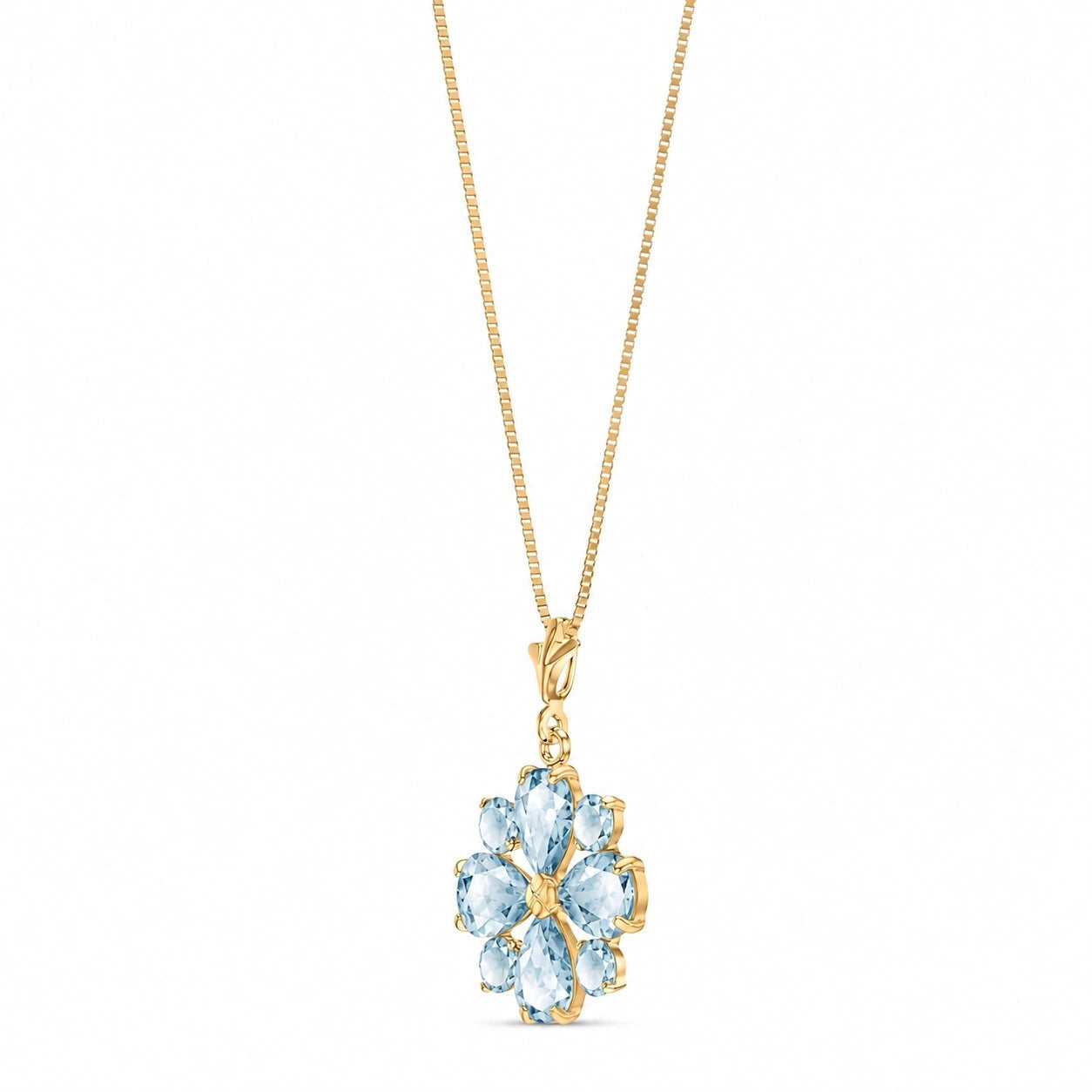 Yellow Gold Petal Necklace Tanzanite 10K — Bibiana