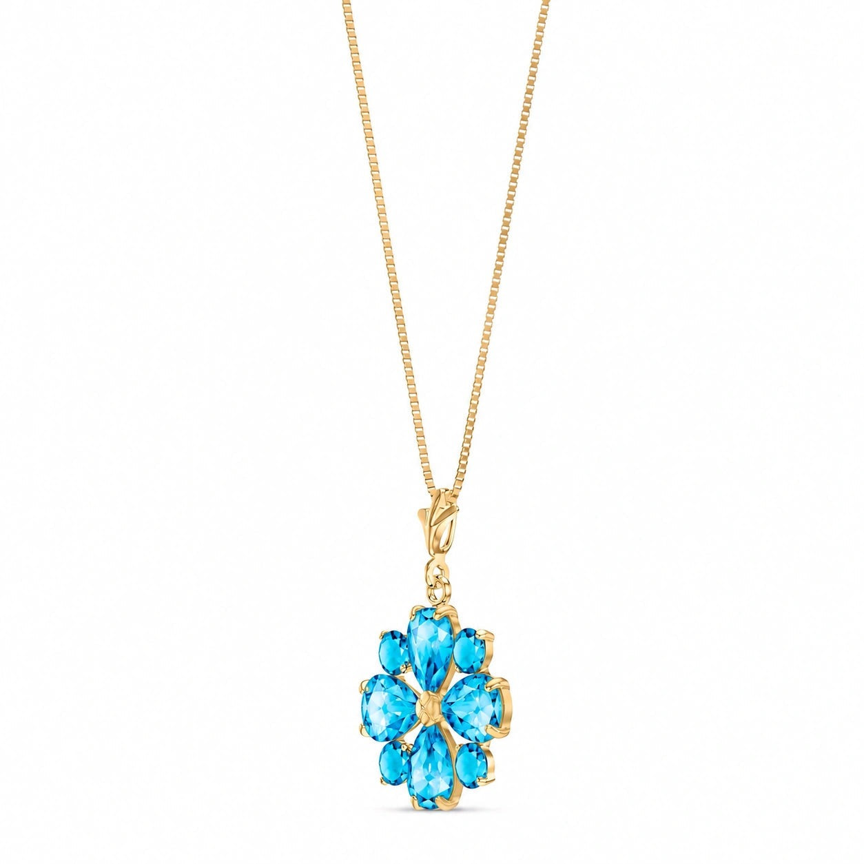 Yellow Gold Petal Necklace Tanzanite 10K — Bibiana