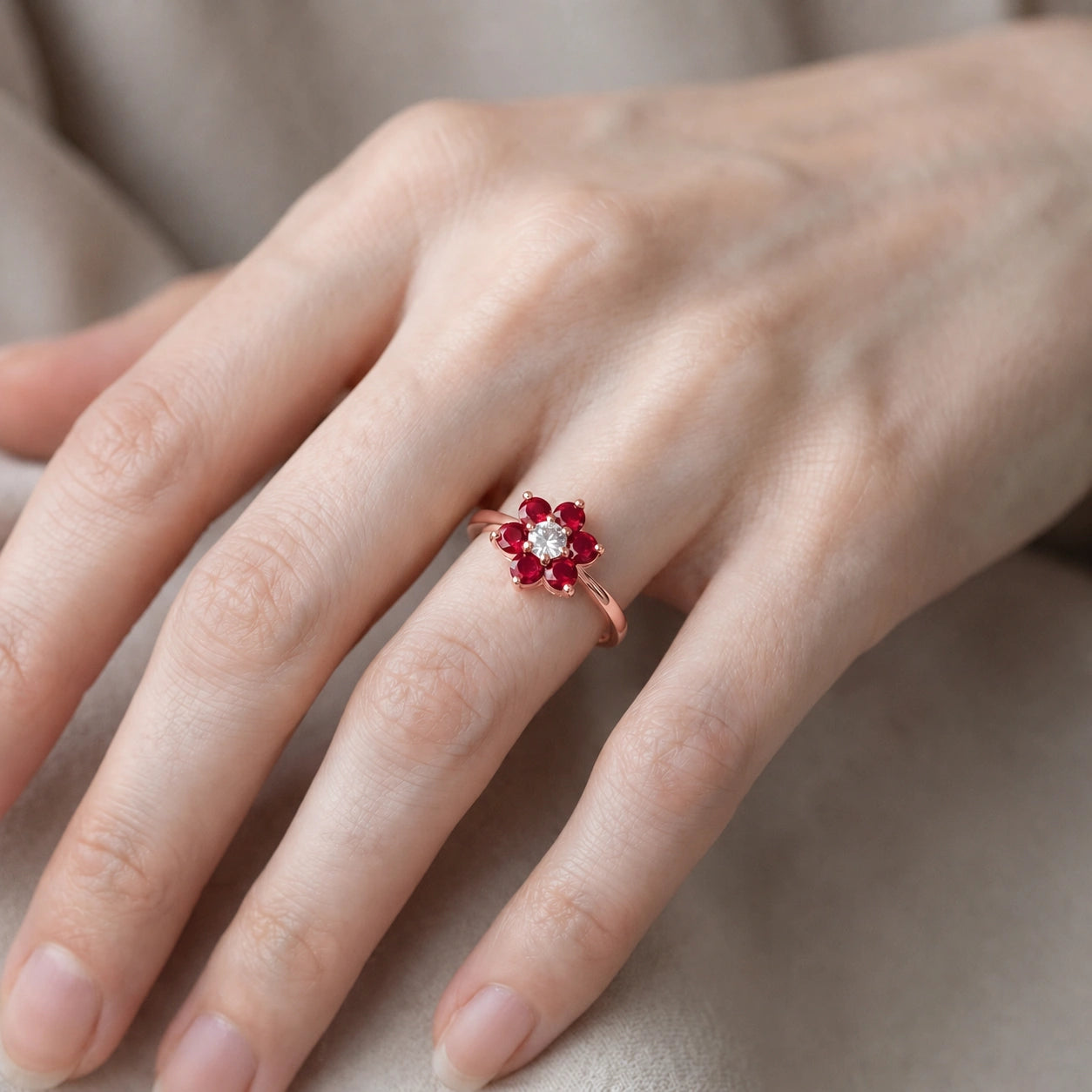 Rose Gold Ring Ruby 10K — Novella