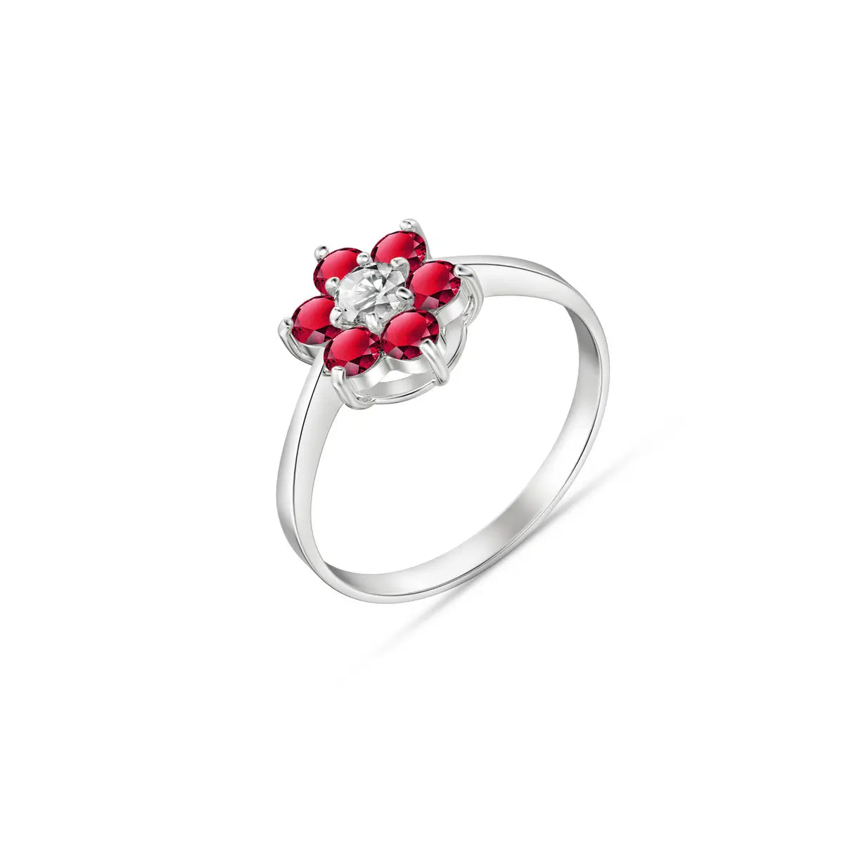 White Gold Ring Ruby 10K — Novella