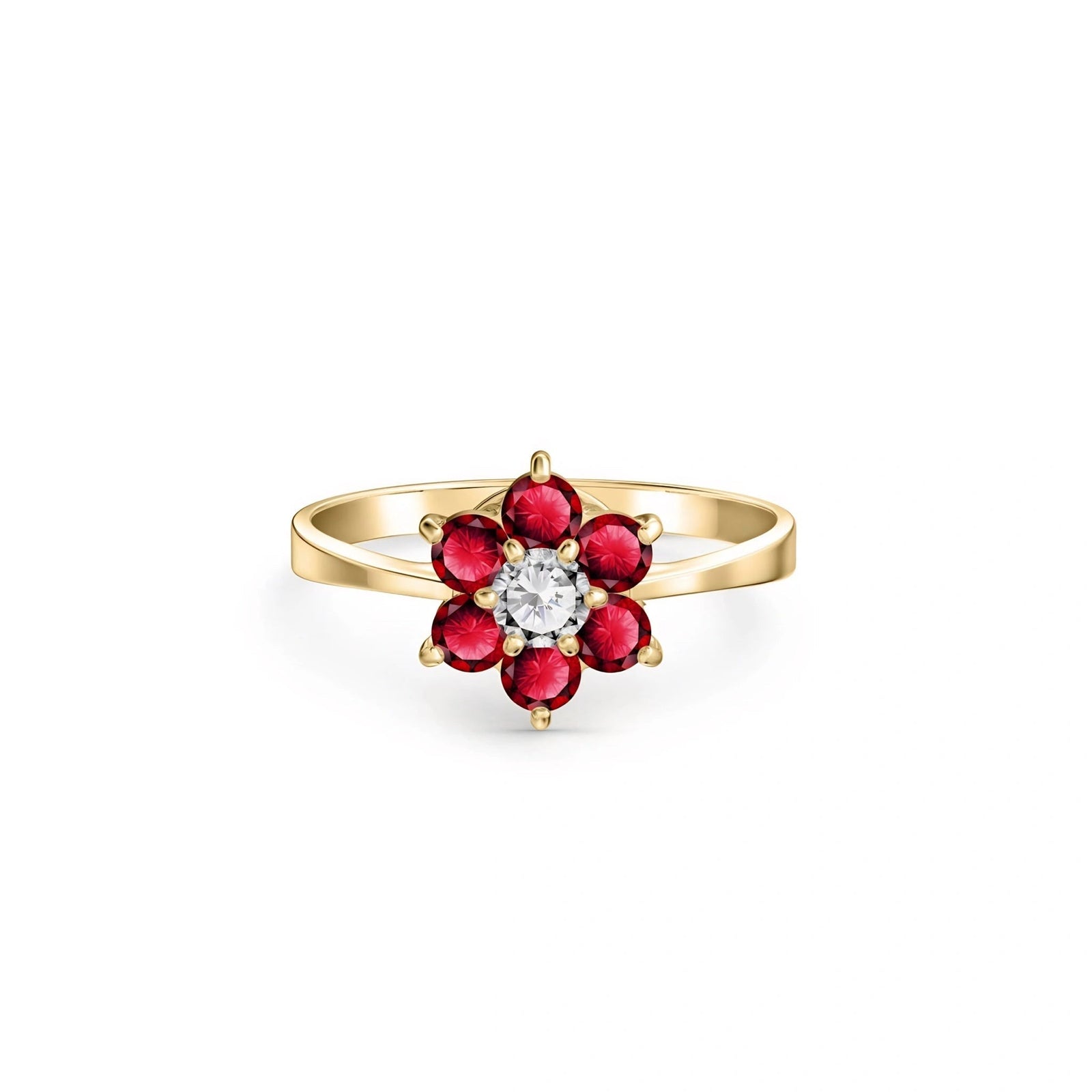Yellow Gold Ring Ruby 10K — Novella