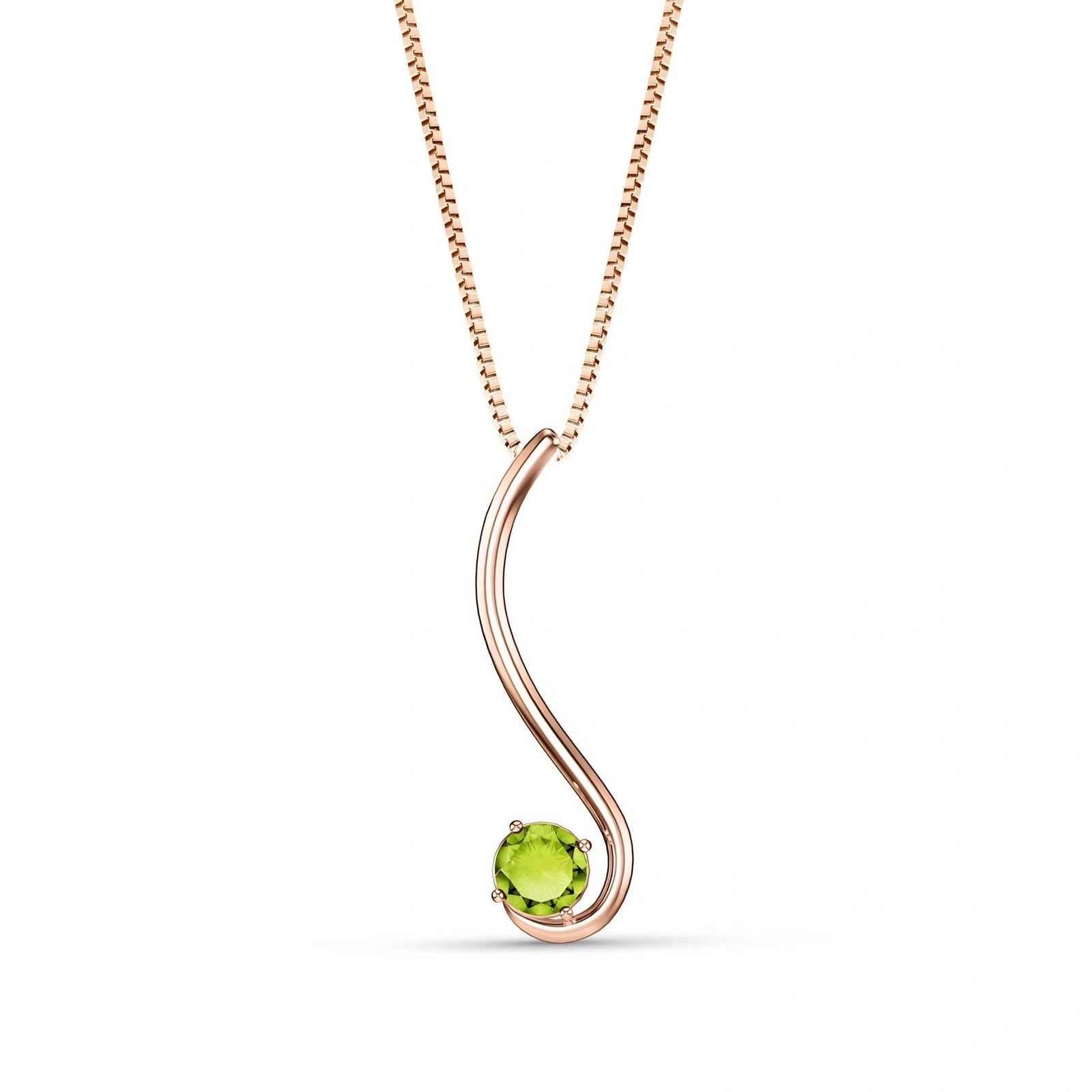 Rose Gold Aura Necklace Peridot 10K — Clementina