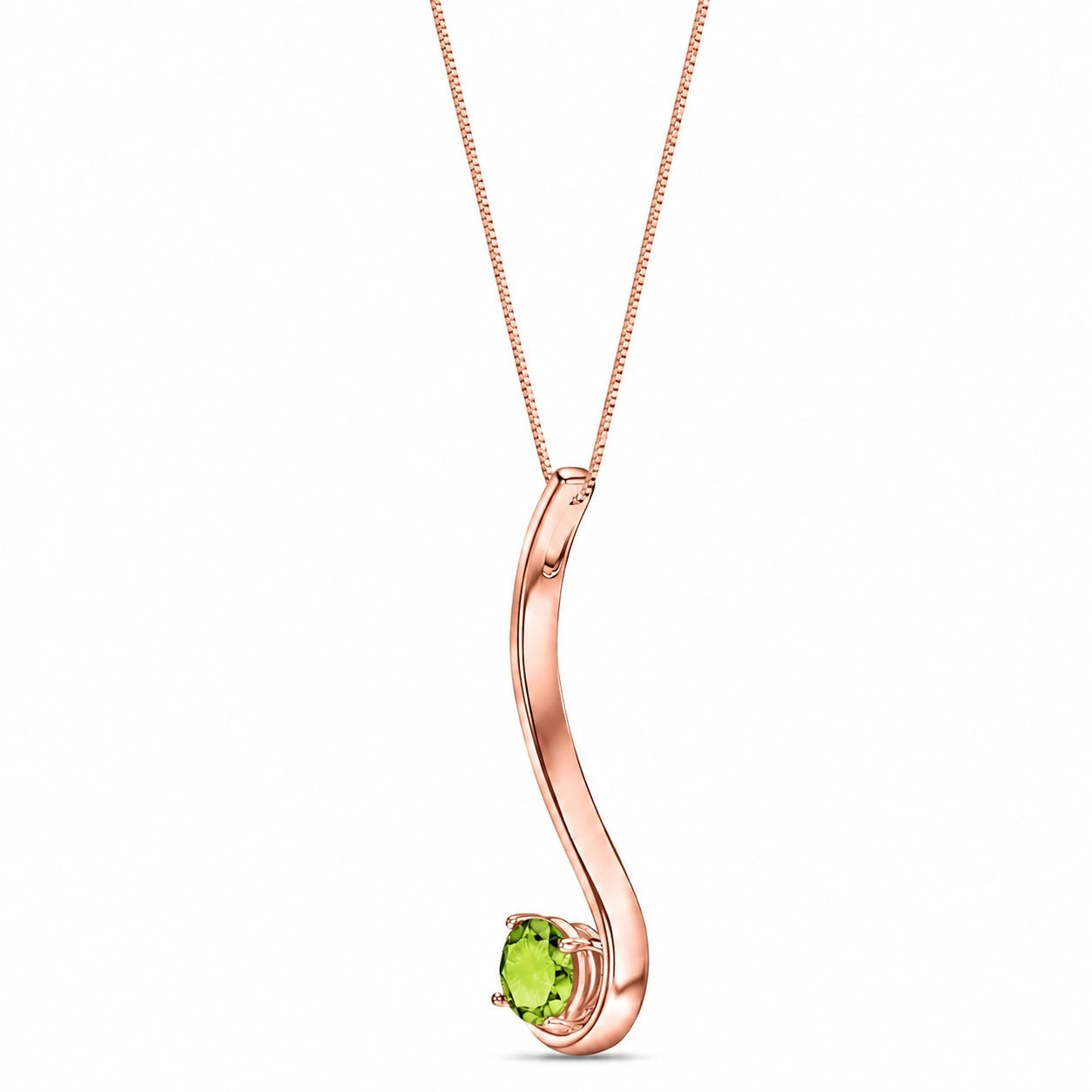 Rose Gold Aura Necklace Peridot 10K — Clementina