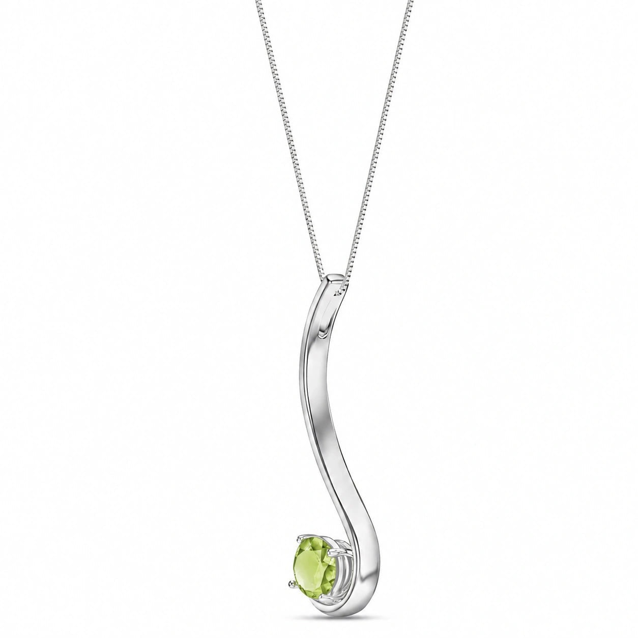 White Gold Aura Necklace Peridot 10K — Clementina