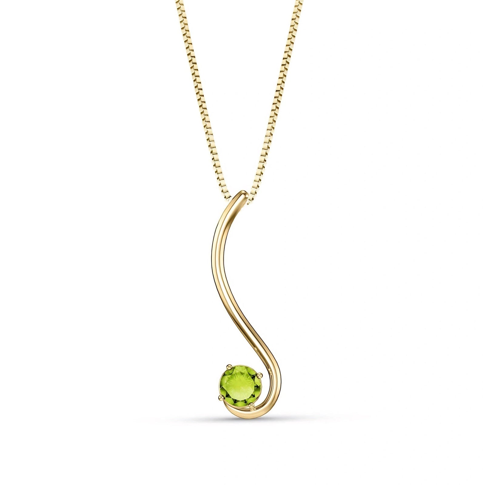 Yellow Gold Aura Necklace Peridot 10K — Clementina