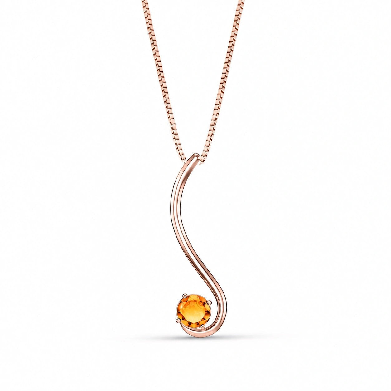Rose Gold Aura Necklace Citrine 10K — Clementina