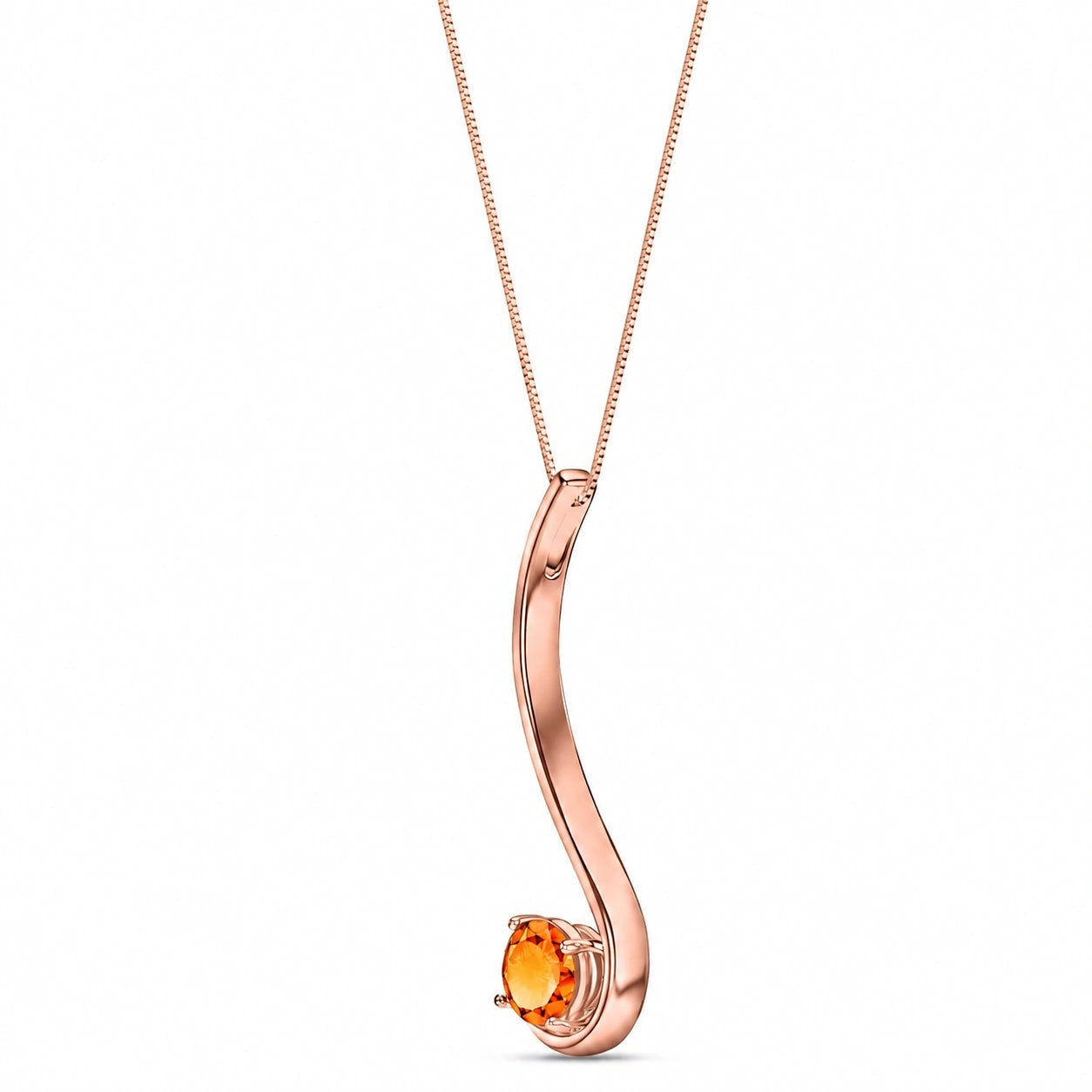 Rose Gold Aura Necklace Citrine 10K — Clementina