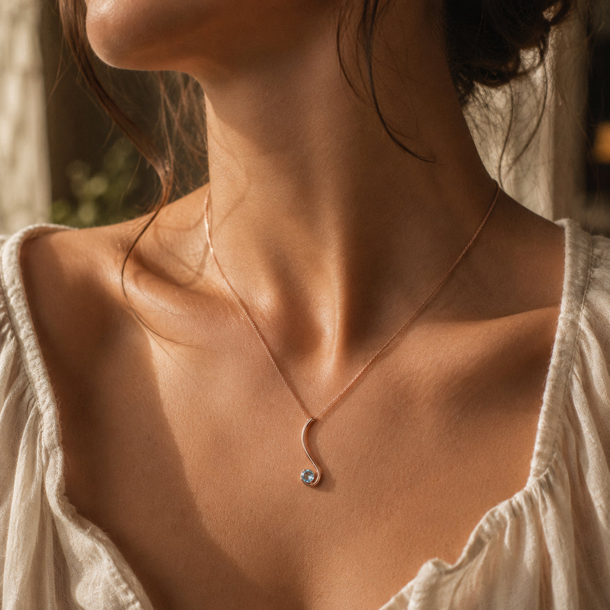 Rose Gold Aura Necklace Citrine 10K — Clementina