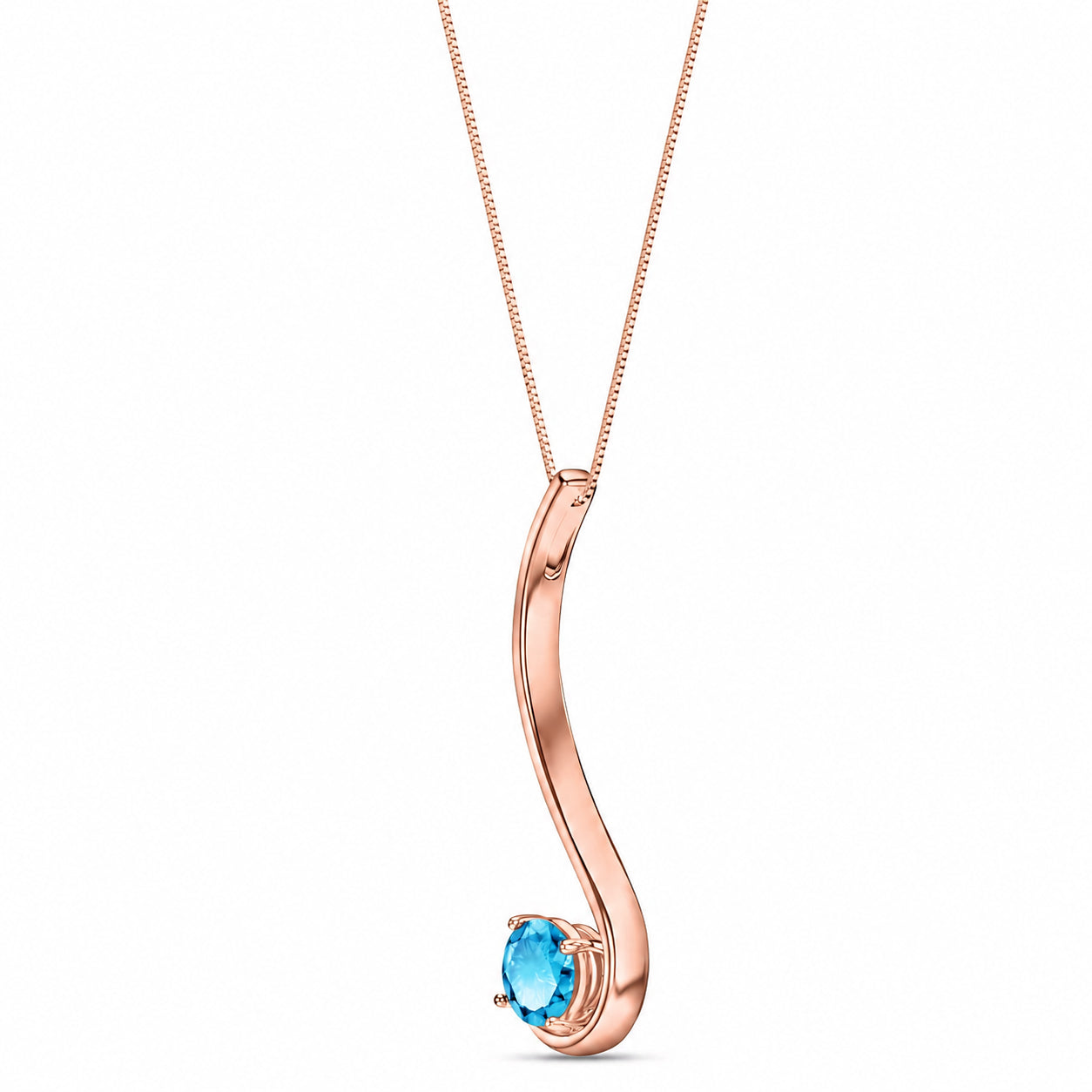 Rose Gold Aura Necklace Pink Topaz 10K — Clementina