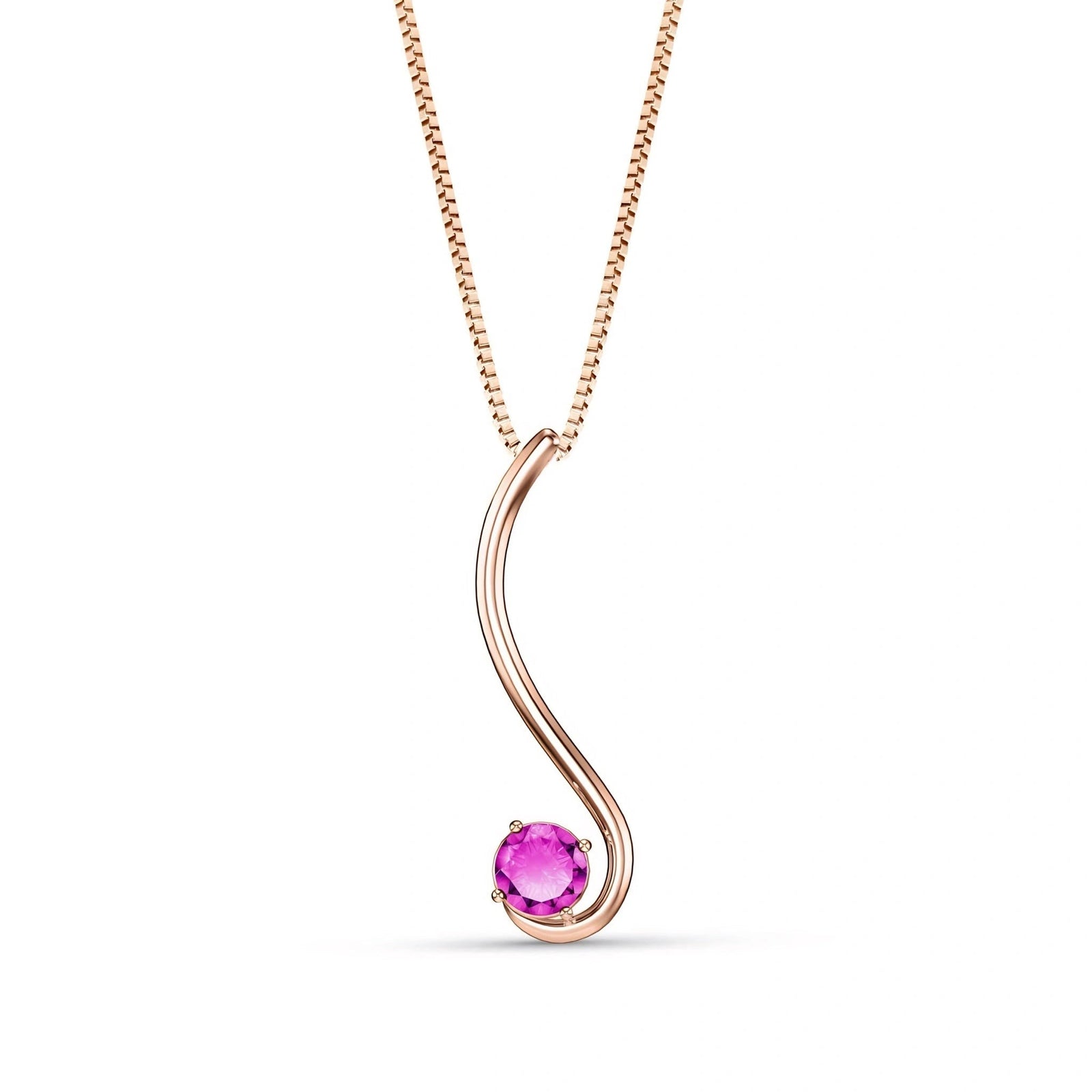 Rose Gold Aura Necklace Pink Topaz 10K — Clementina