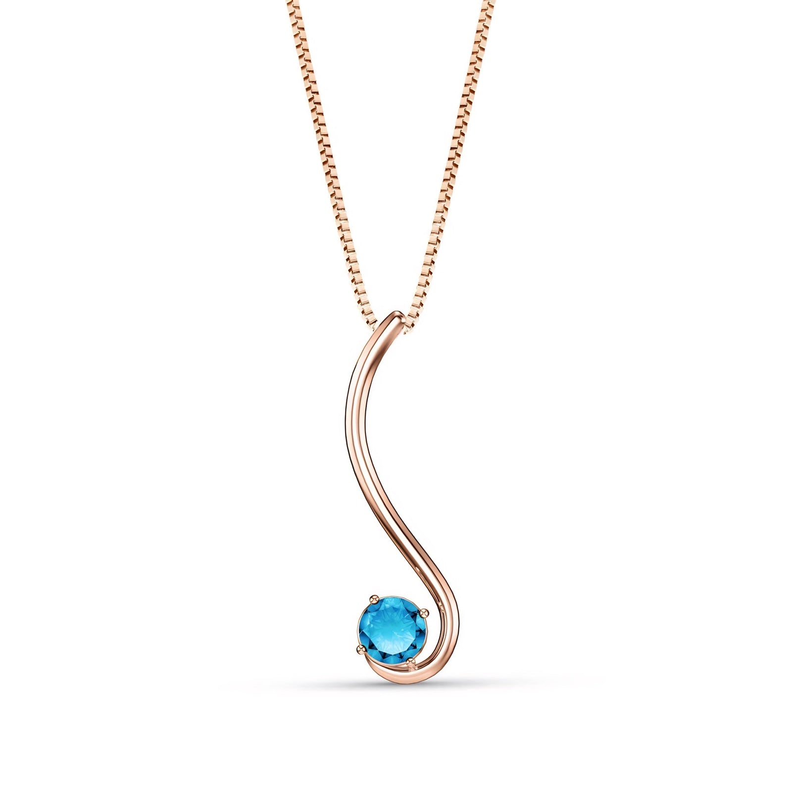 Rose Gold Aura Necklace Pink Topaz 10K — Clementina