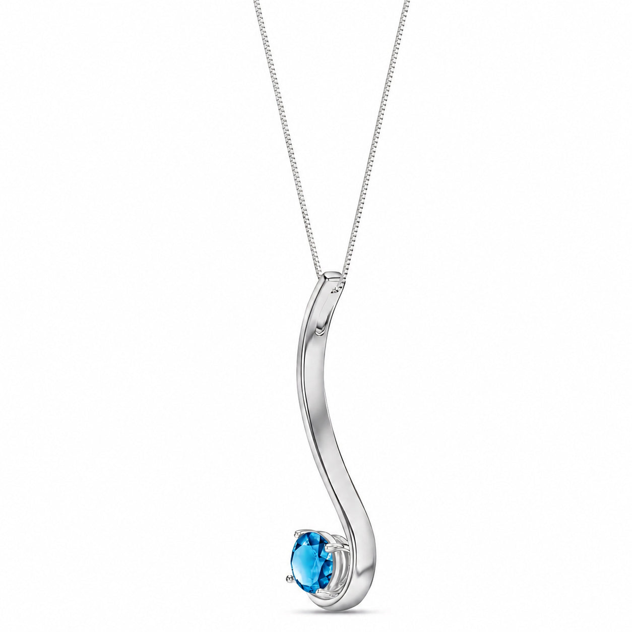 White Gold Aura Necklace Pink Topaz 10K — Clementina