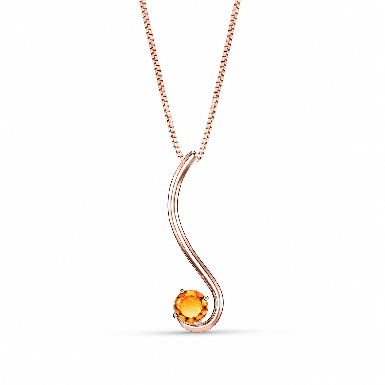 Rose Gold Aura Necklace Emerald 10K — Clementina