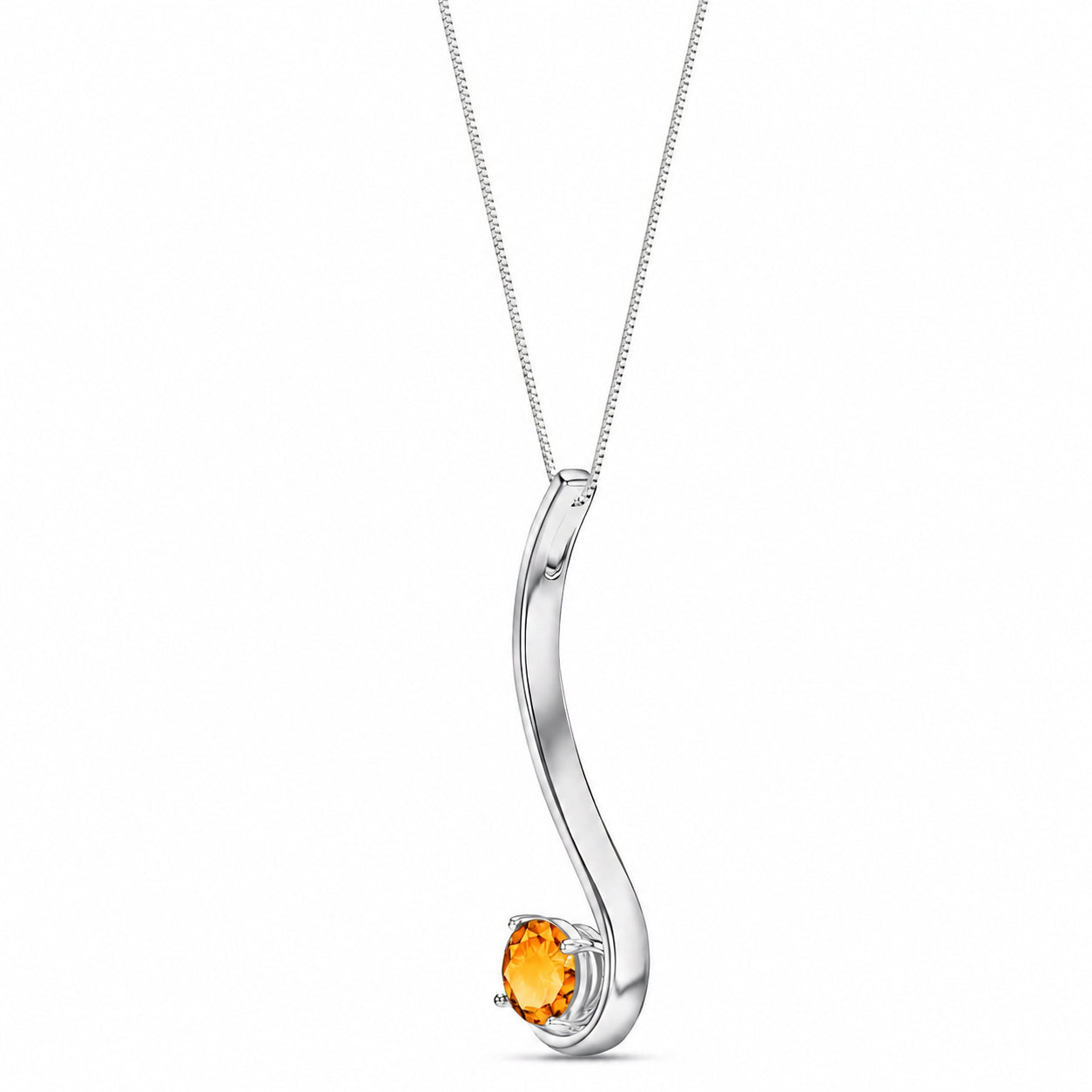 White Gold Aura Necklace Emerald 10K — Clementina
