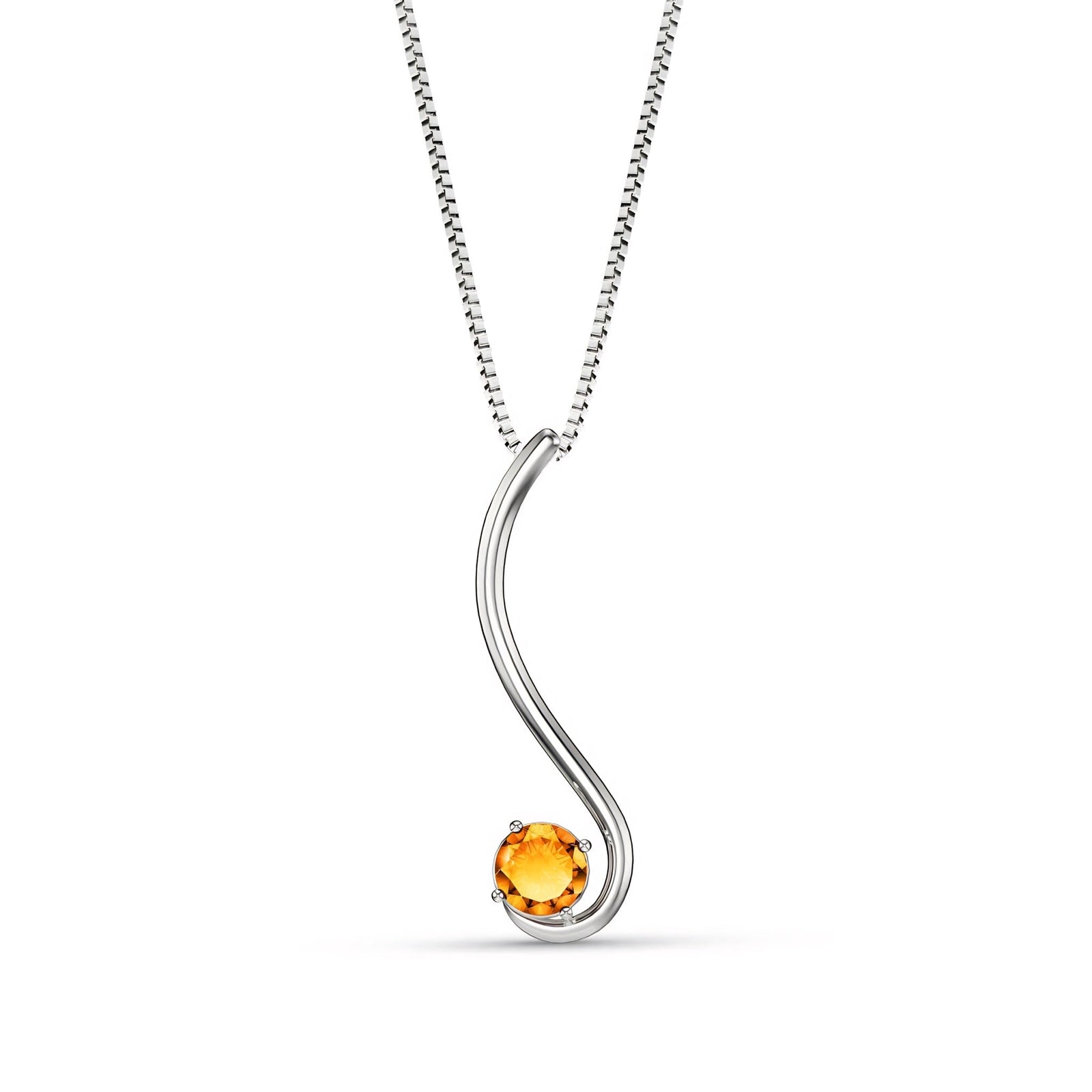 White Gold Aura Necklace Emerald 10K — Clementina