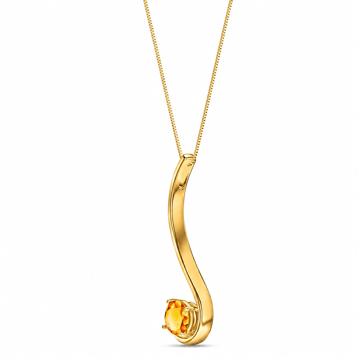 Yellow Gold Aura Necklace Emerald 10K — Clementina