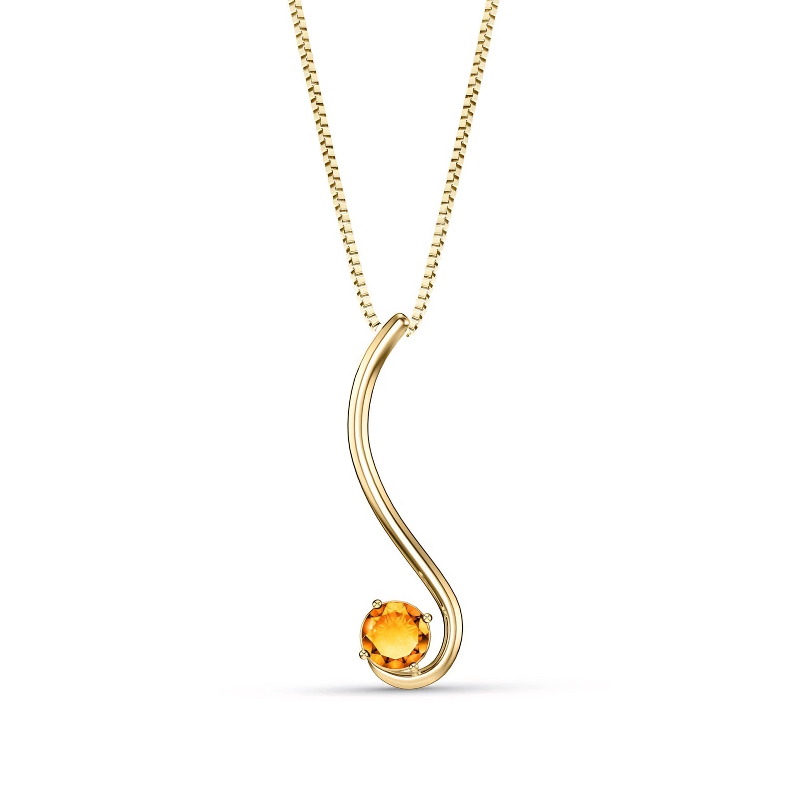 Yellow Gold Aura Necklace Emerald 10K — Clementina