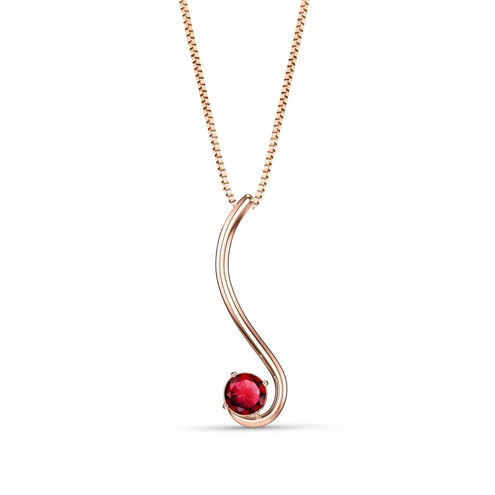 Rose Gold Aura Necklace Ruby 10K — Clementina