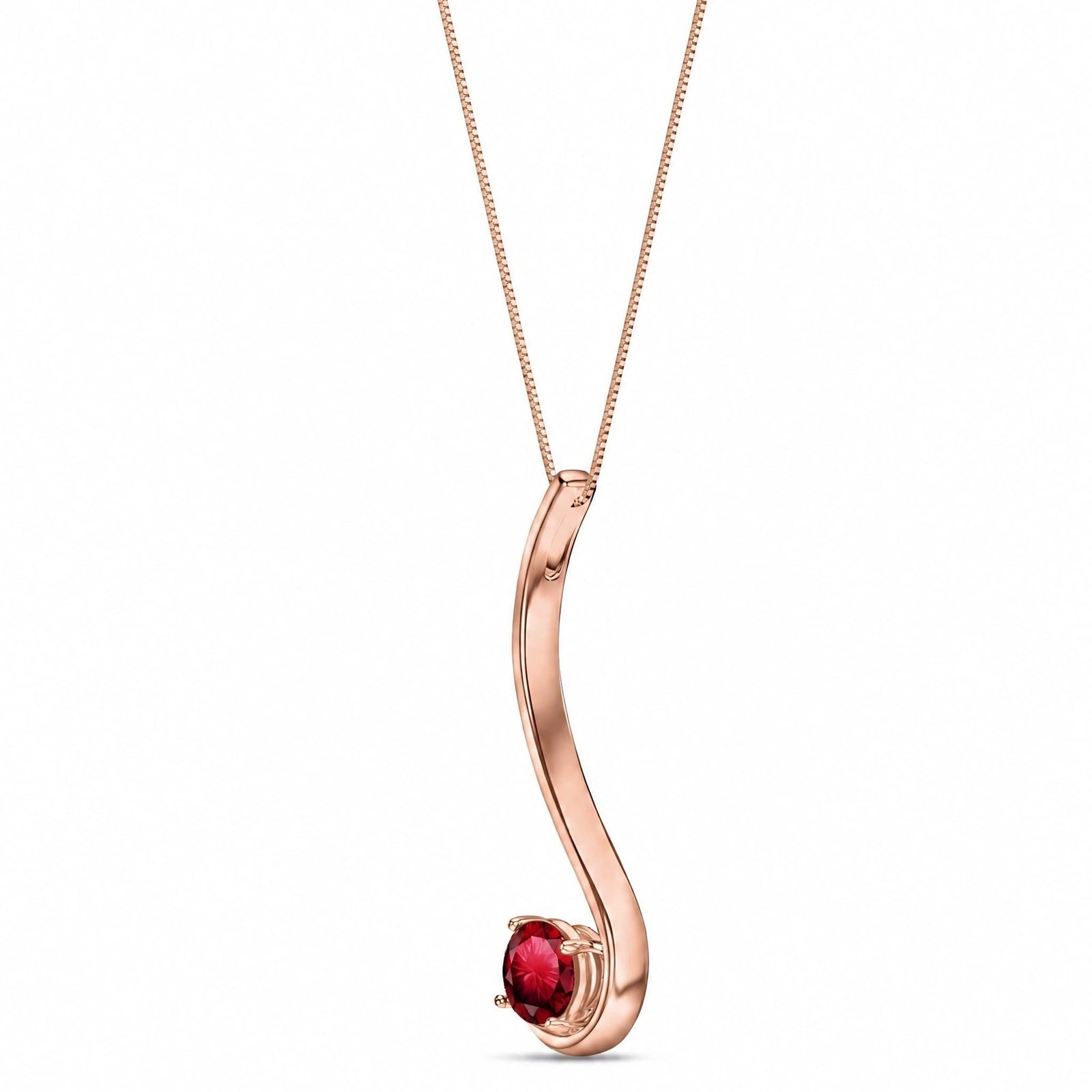 Rose Gold Aura Necklace Ruby 10K — Clementina