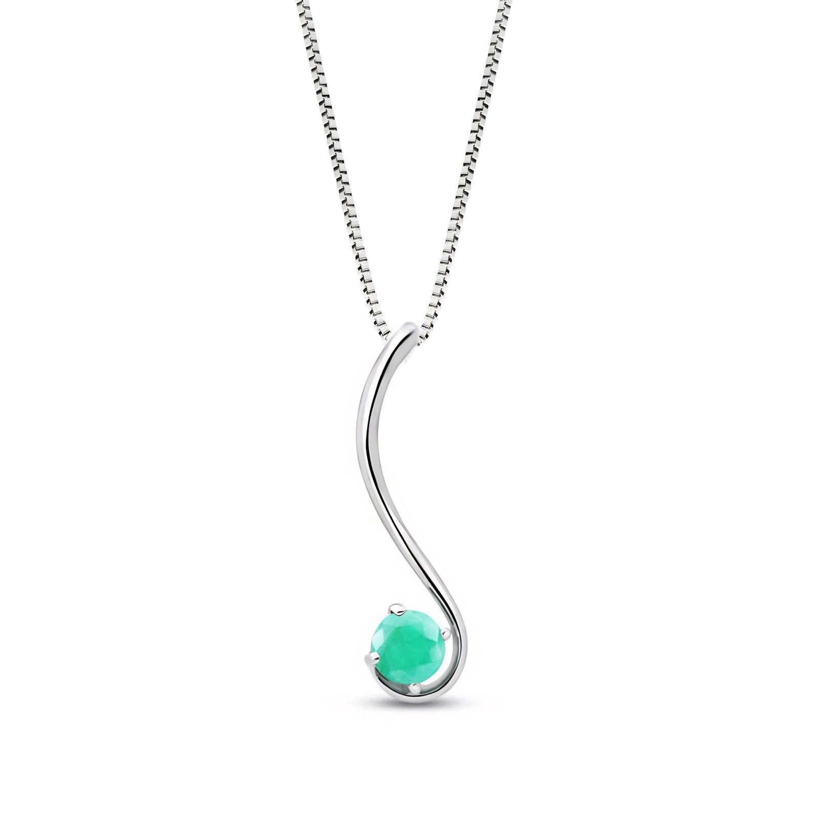 White Gold Aura Necklace Ruby 10K — Clementina