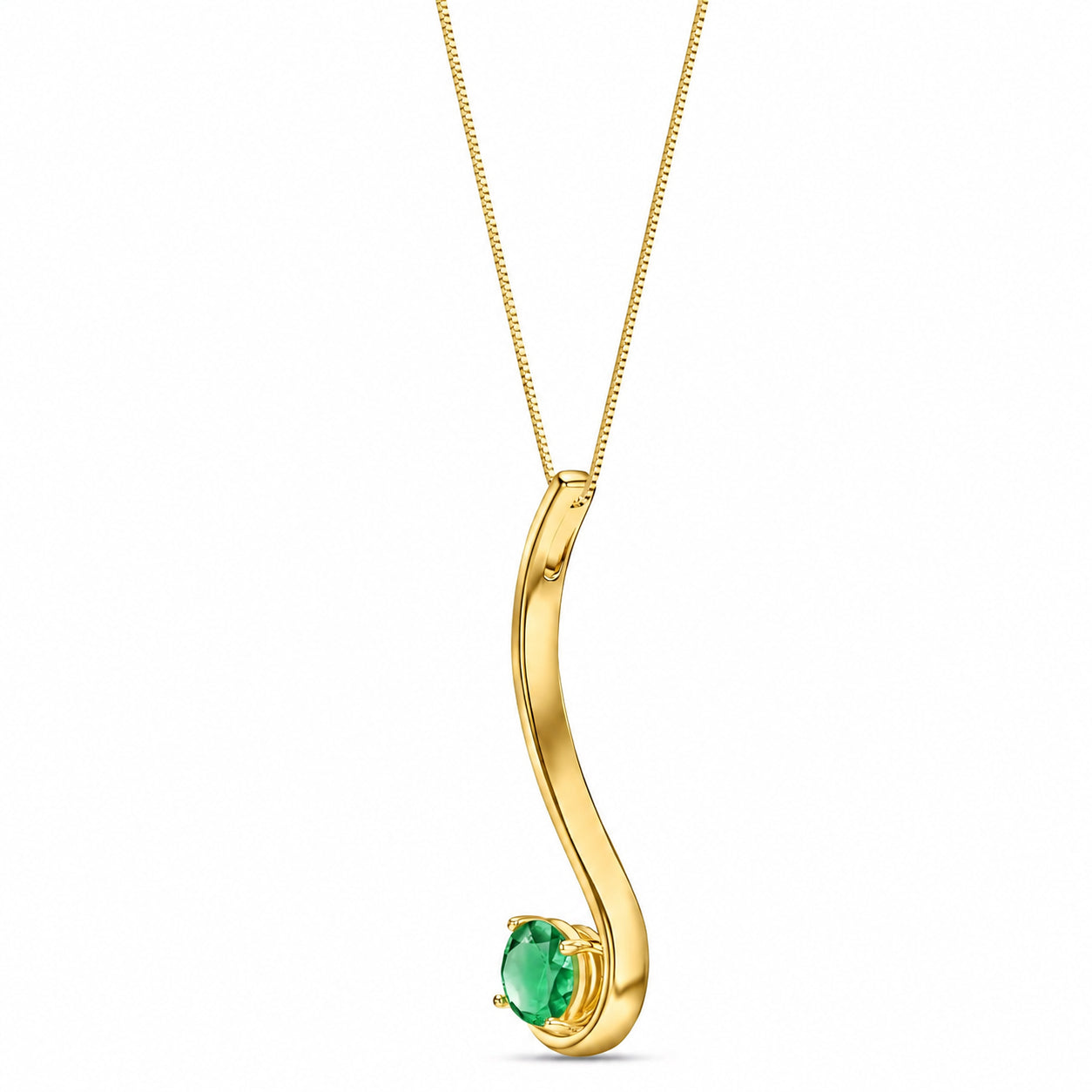 Yellow Gold Aura Necklace Ruby 10K — Clementina