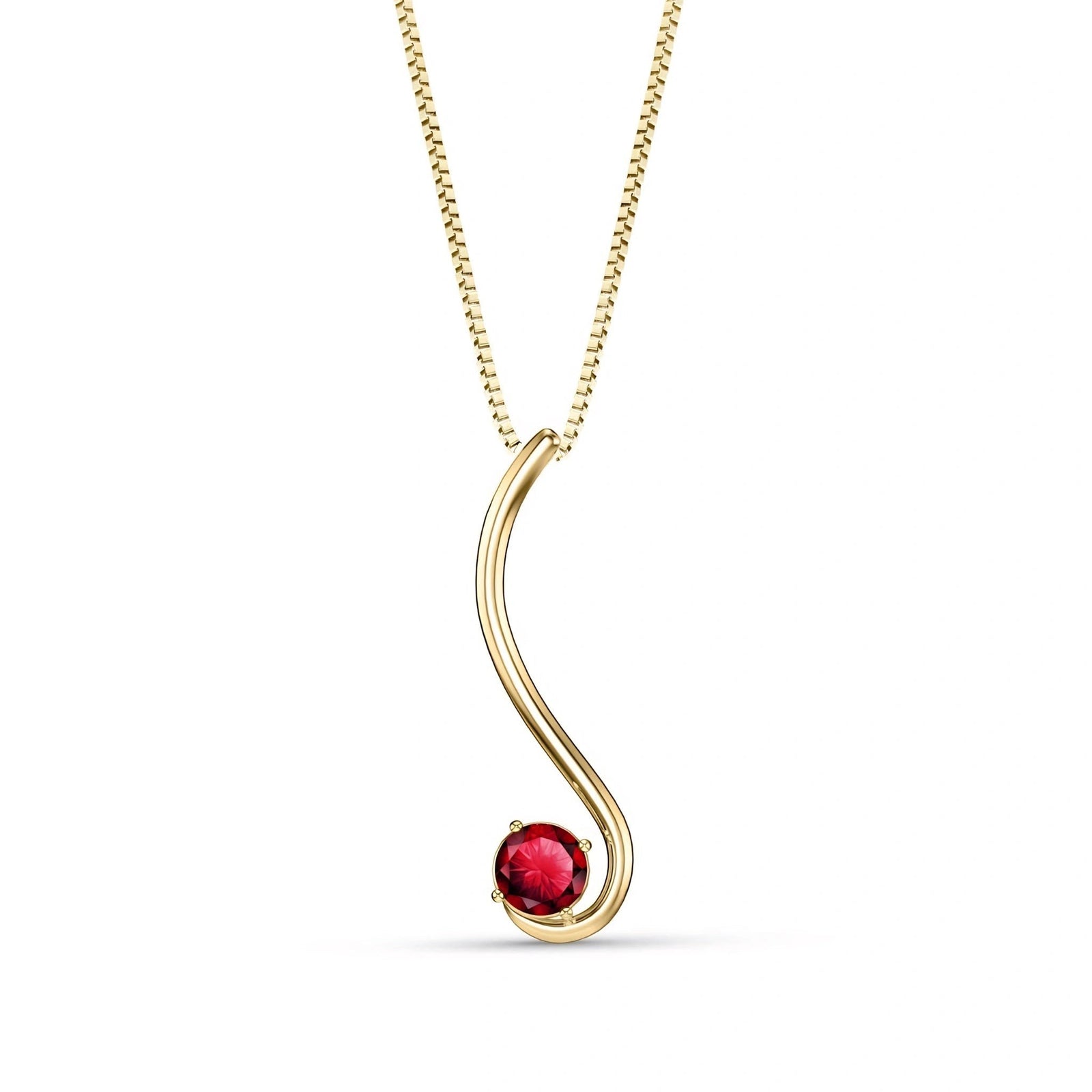 Yellow Gold Aura Necklace Ruby 10K — Clementina