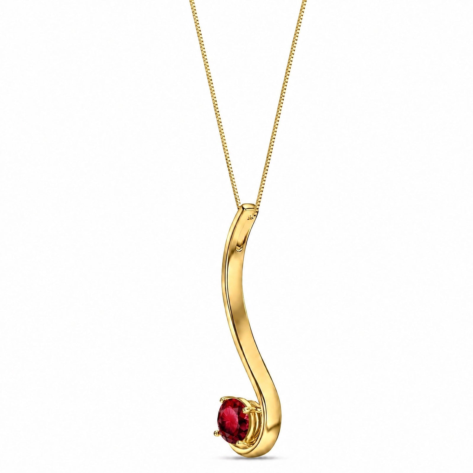 Yellow Gold Aura Necklace Ruby 10K — Clementina