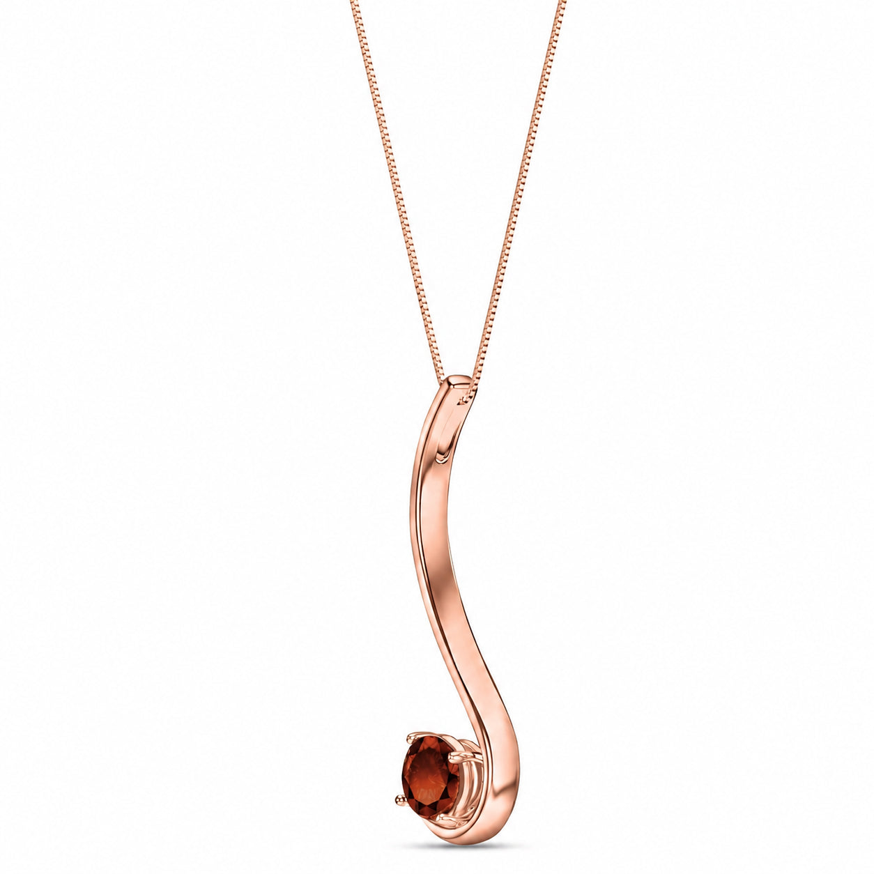 Rose Gold Aura Necklace Blue Topaz 10K — Clementina