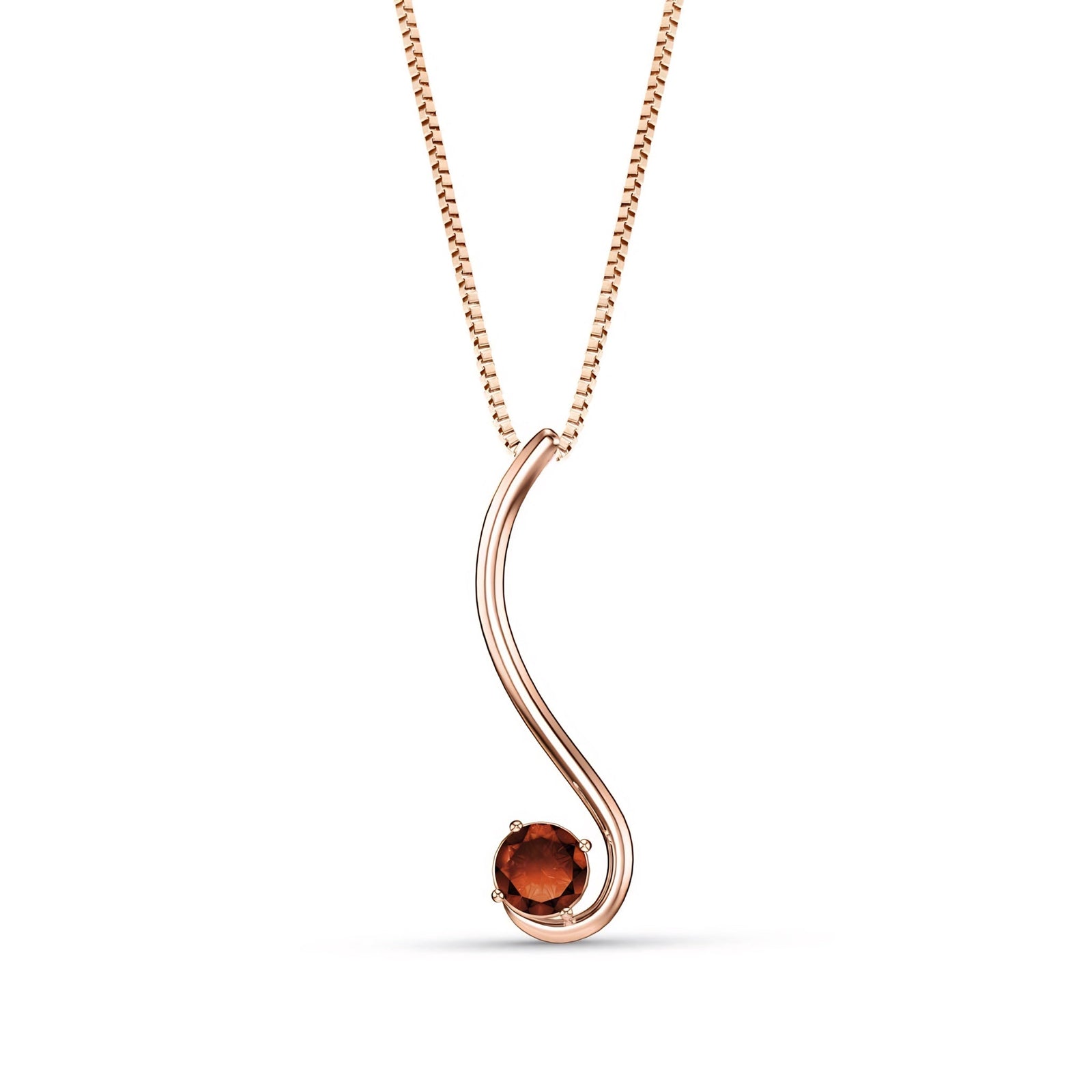 Rose Gold Aura Necklace Blue Topaz 10K — Clementina