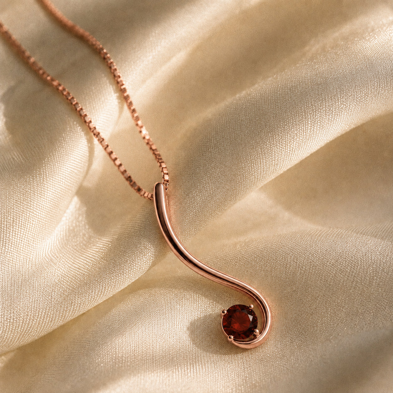 Rose Gold Aura Necklace Blue Topaz 10K — Clementina