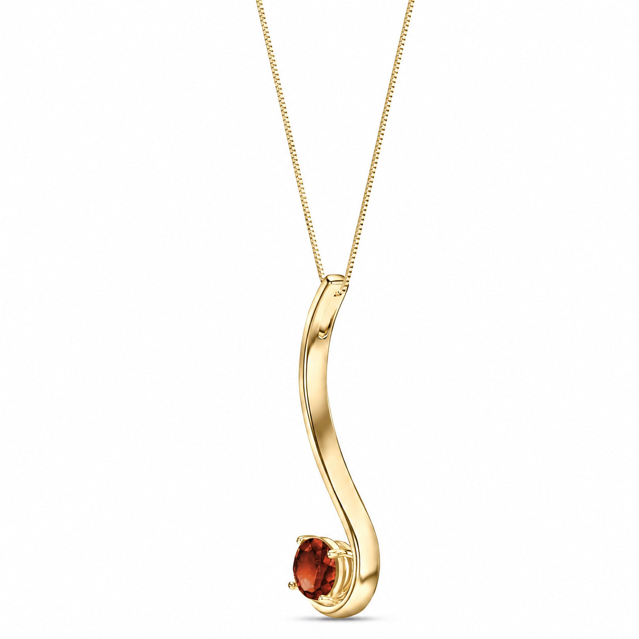 Yellow Gold Aura Necklace Blue Topaz 10K — Clementina