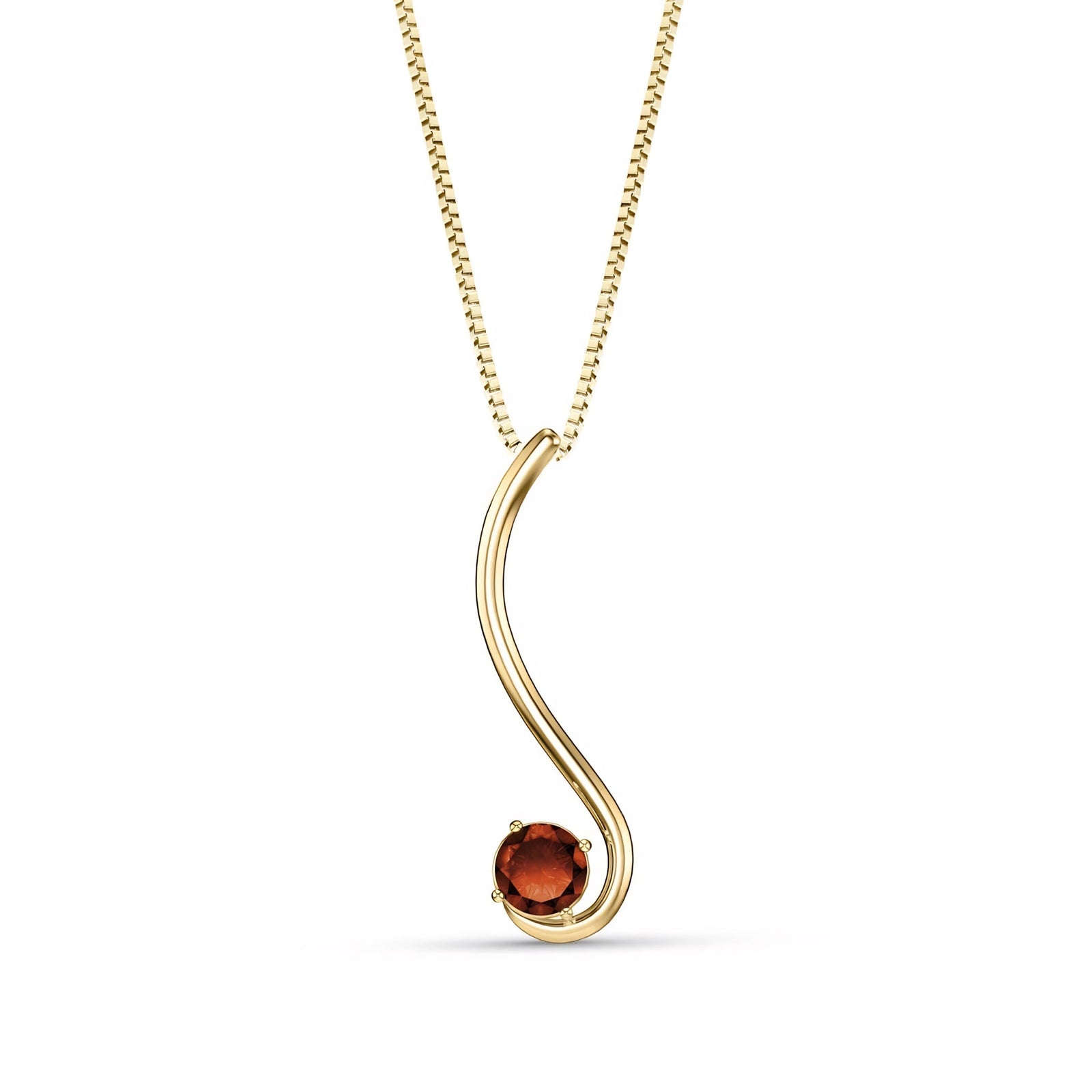 Yellow Gold Aura Necklace Blue Topaz 10K — Clementina