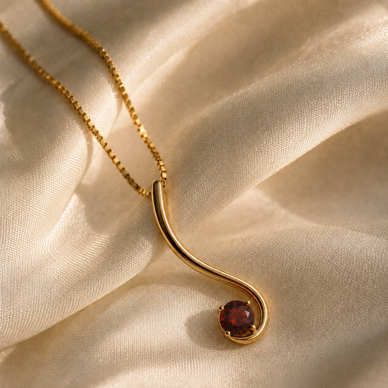Yellow Gold Aura Necklace Blue Topaz 10K — Clementina