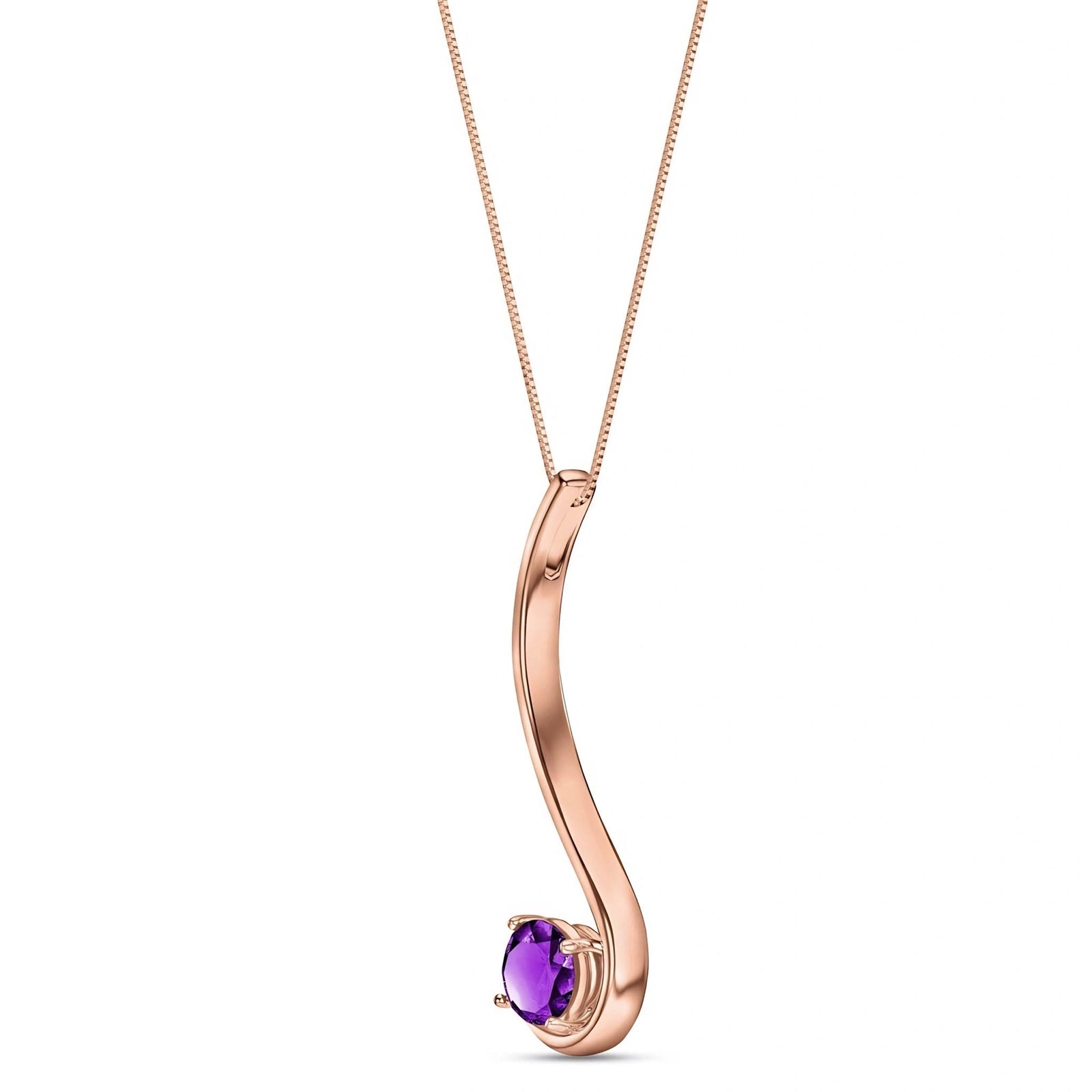 Rose Gold Aura Necklace Amethyst 10K — Clementina