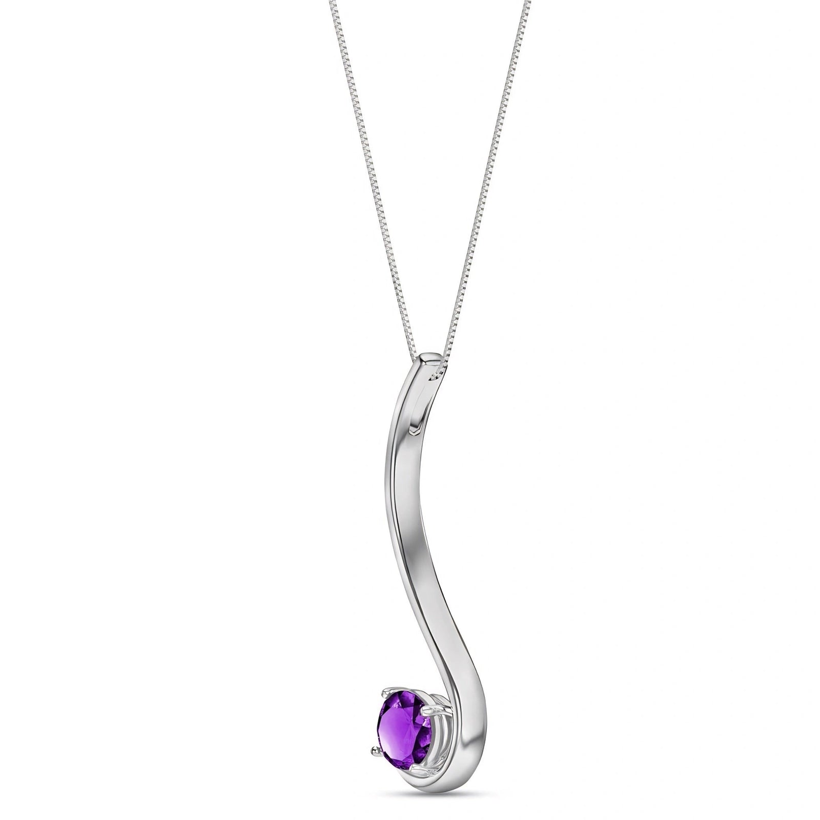 White Gold Aura Necklace Amethyst 10K — Clementina